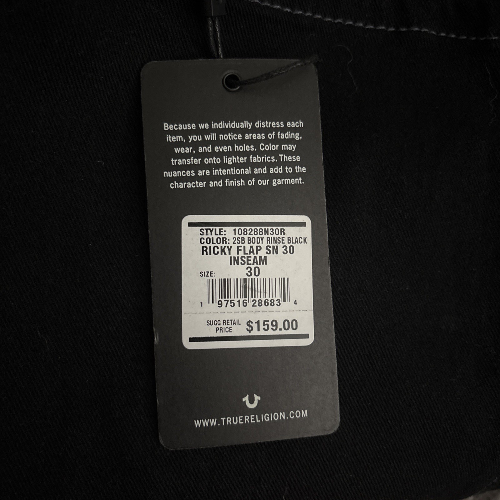 True Religion Jeans 108288N30R Size 30 originally $160