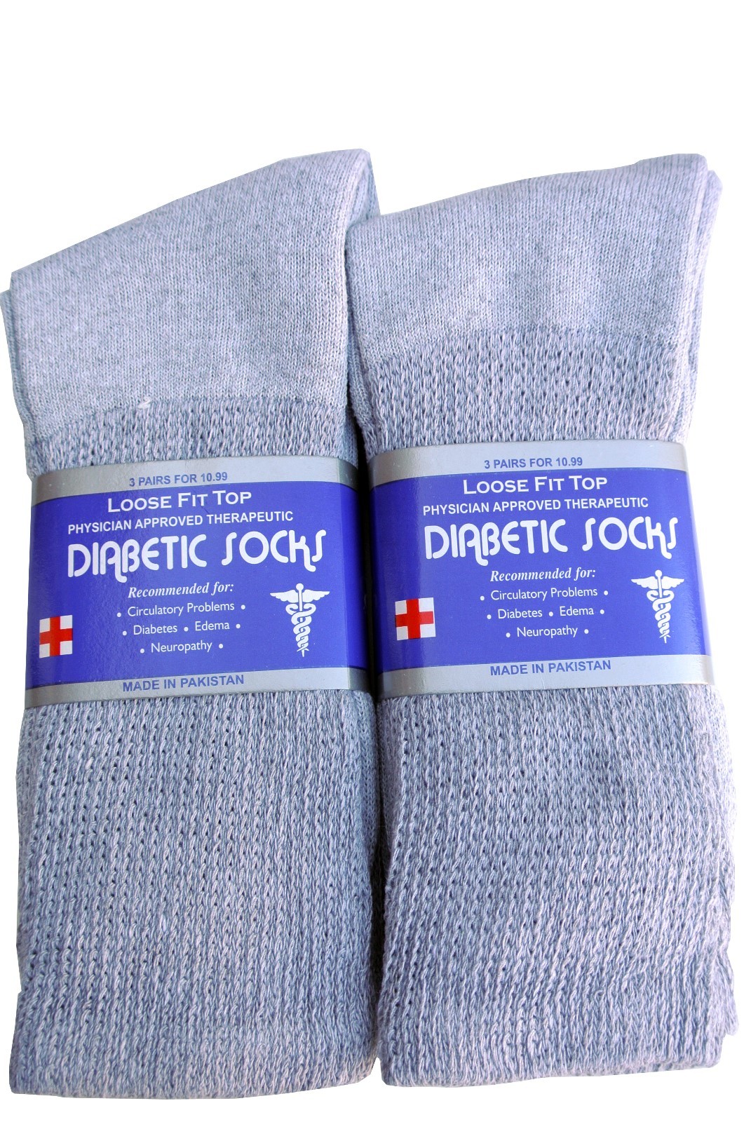 Diabetic GRAY CREW SOCKS circulatory Health Men’s & Women’s Cotton ALL SIZE
