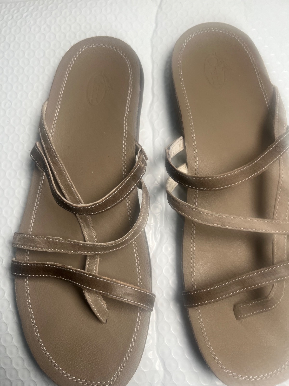 Women’s Chaco Cordova Brown Leather Strap And Toe Sandals Size 11W