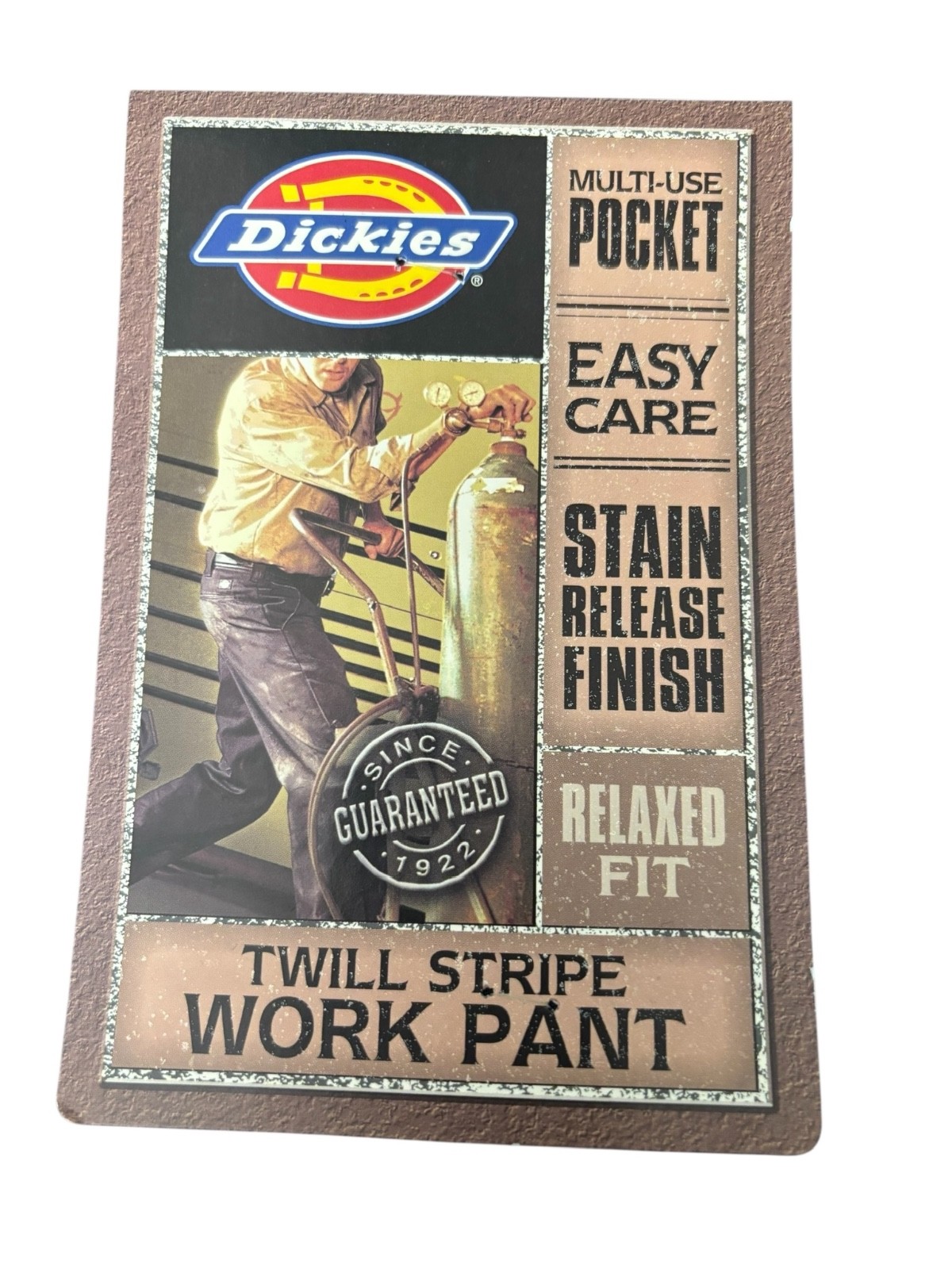 dickies mens relaxed fit flat front twill stripe work uniform pants 34×30 khaki