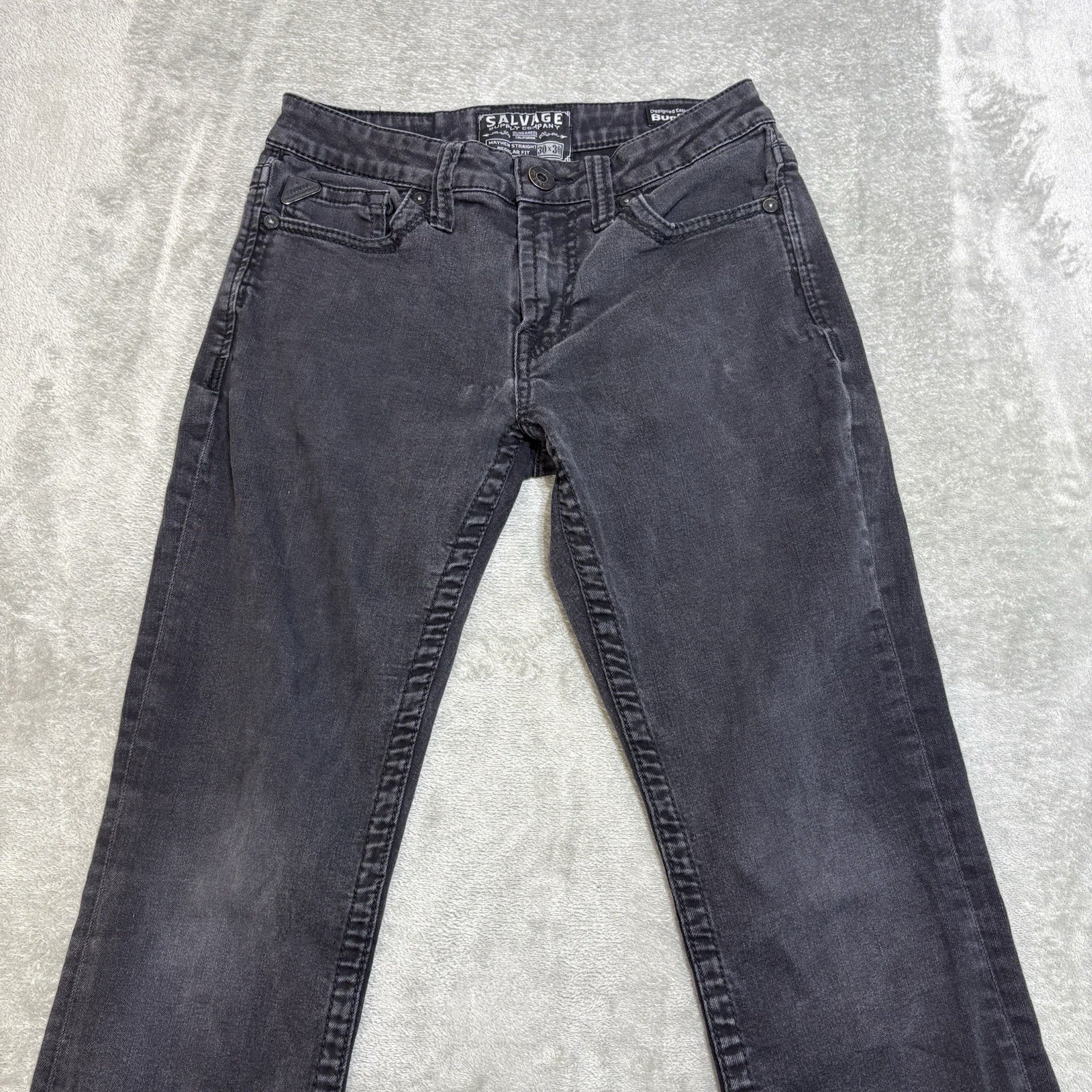Buckle Salvage Supply Co Mayhem Straight Jeans Fits 30×28 Regular Fit Black