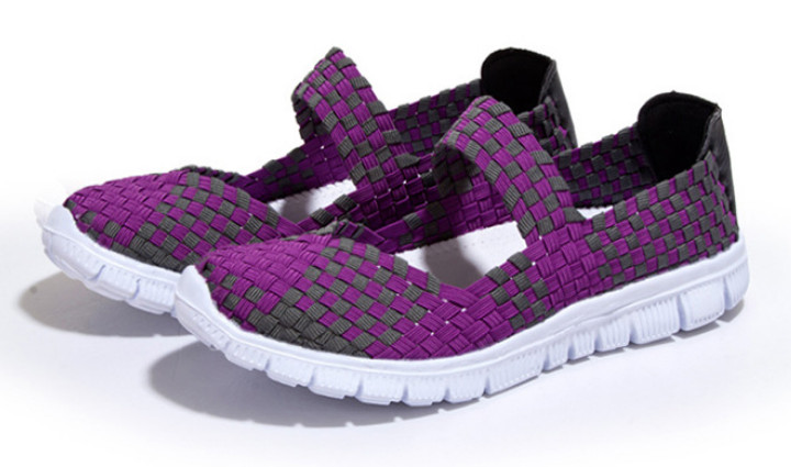 Women Woven Light Weight Elastic Trainer Comfort Slip On Sport Water Shoes WS79