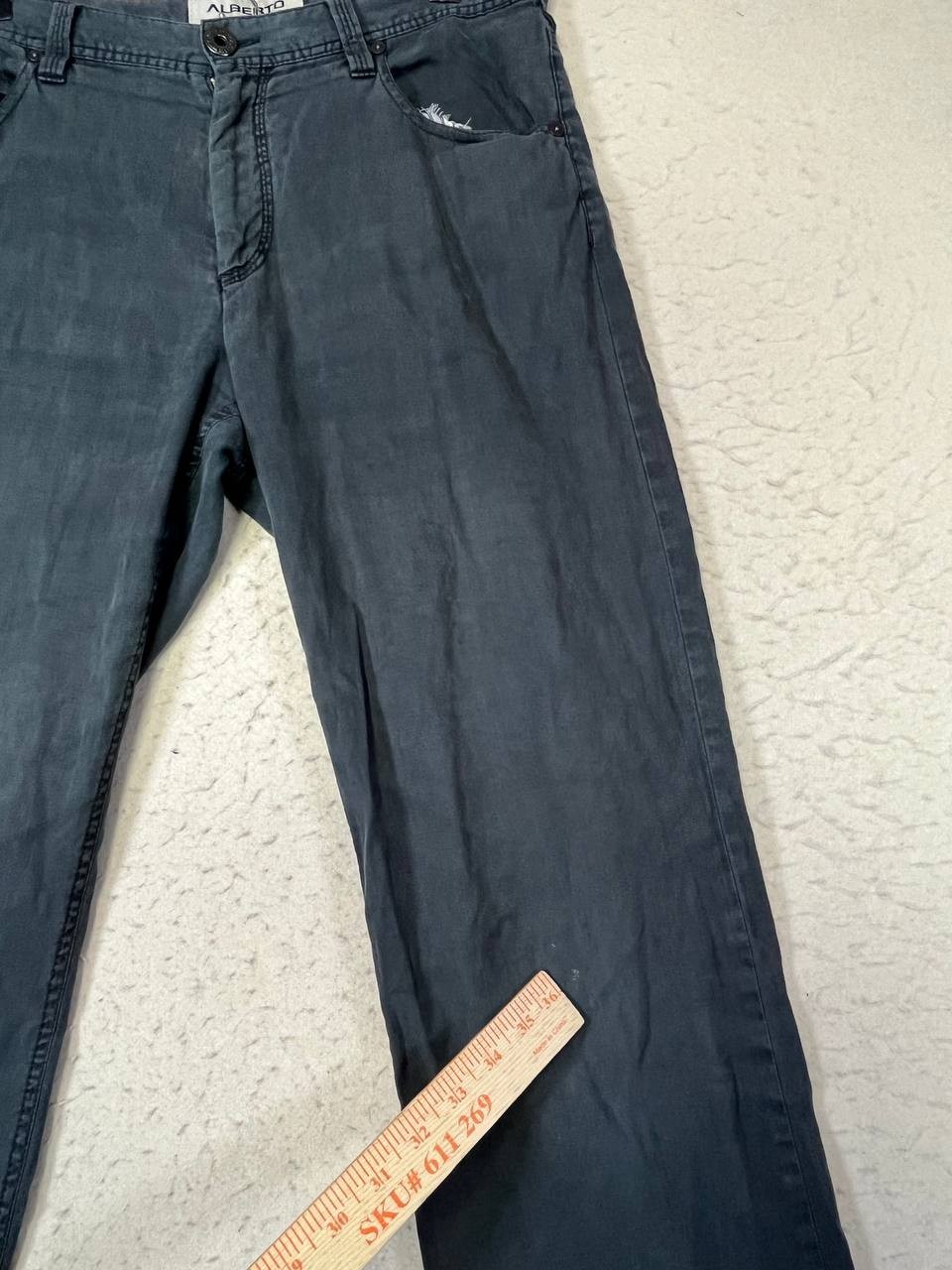 Alberto Pants Mens 33-34 Modern Fit Broken Twill Stretch Black See Pockets