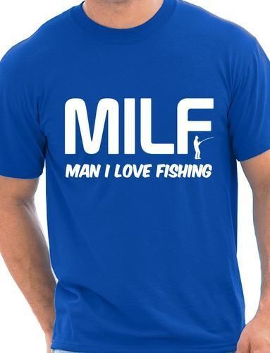 MILF Man I Love Fishing Hobbies Sports Funny Mens T Shirt Size S-XXL