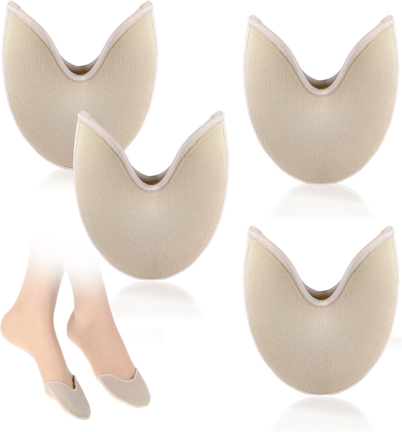 2 Pairs Ballet Toe Pads Pointe Shoes Anti-Slip Forefoot Pain Relief for Women