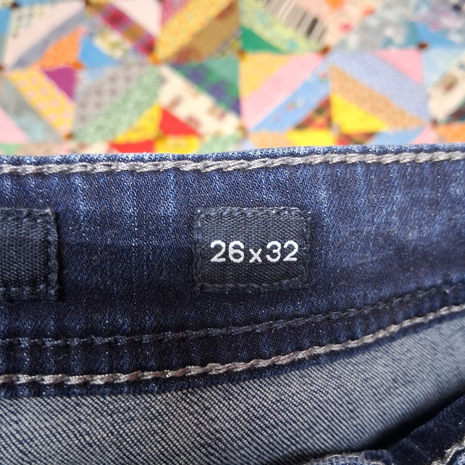 BKE Aiden Teens Slim Bootcut Stretch Jeans 26×32 Blue Dark Wash Whiskers