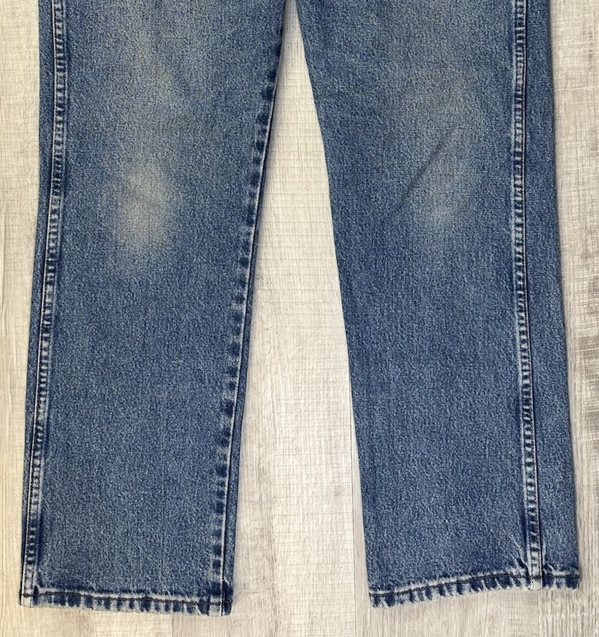 VTG Wrangler Jeans Faded Blue Western Denim US Fabric Men 36X30 (Actual 35X27.5)