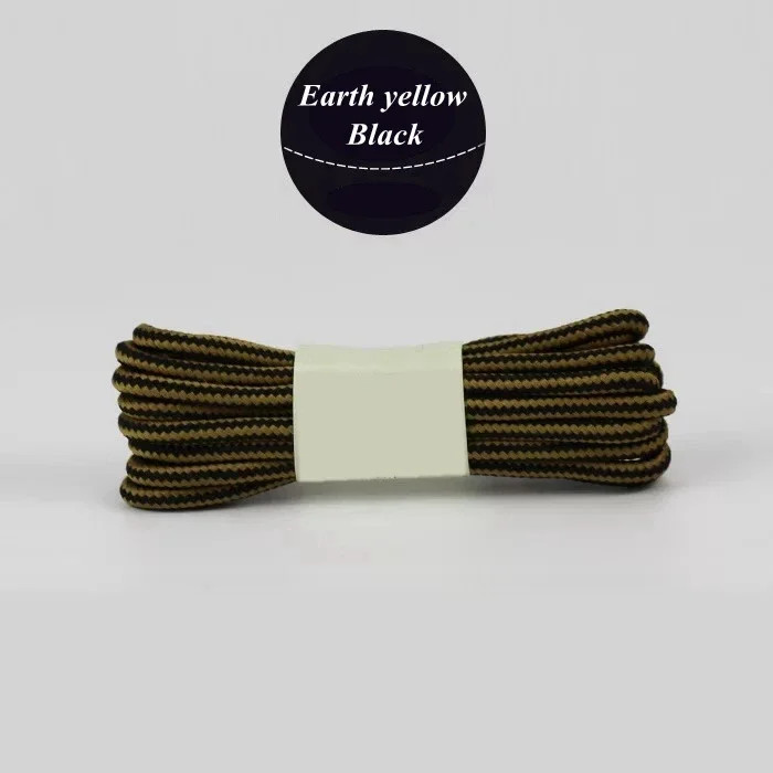1 Pair Outdoor Boots Shoelaces Striped Double Color round Hiking Walking Sports