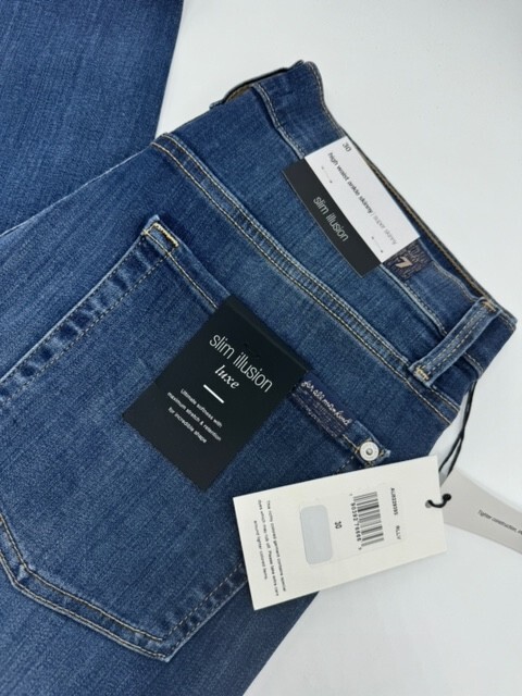 7 FOR ALL MANKIND WOMENS SLIM ILLUSION LUXE HIGH-RISE ANKLE SKINNY JEANS SIZE 30