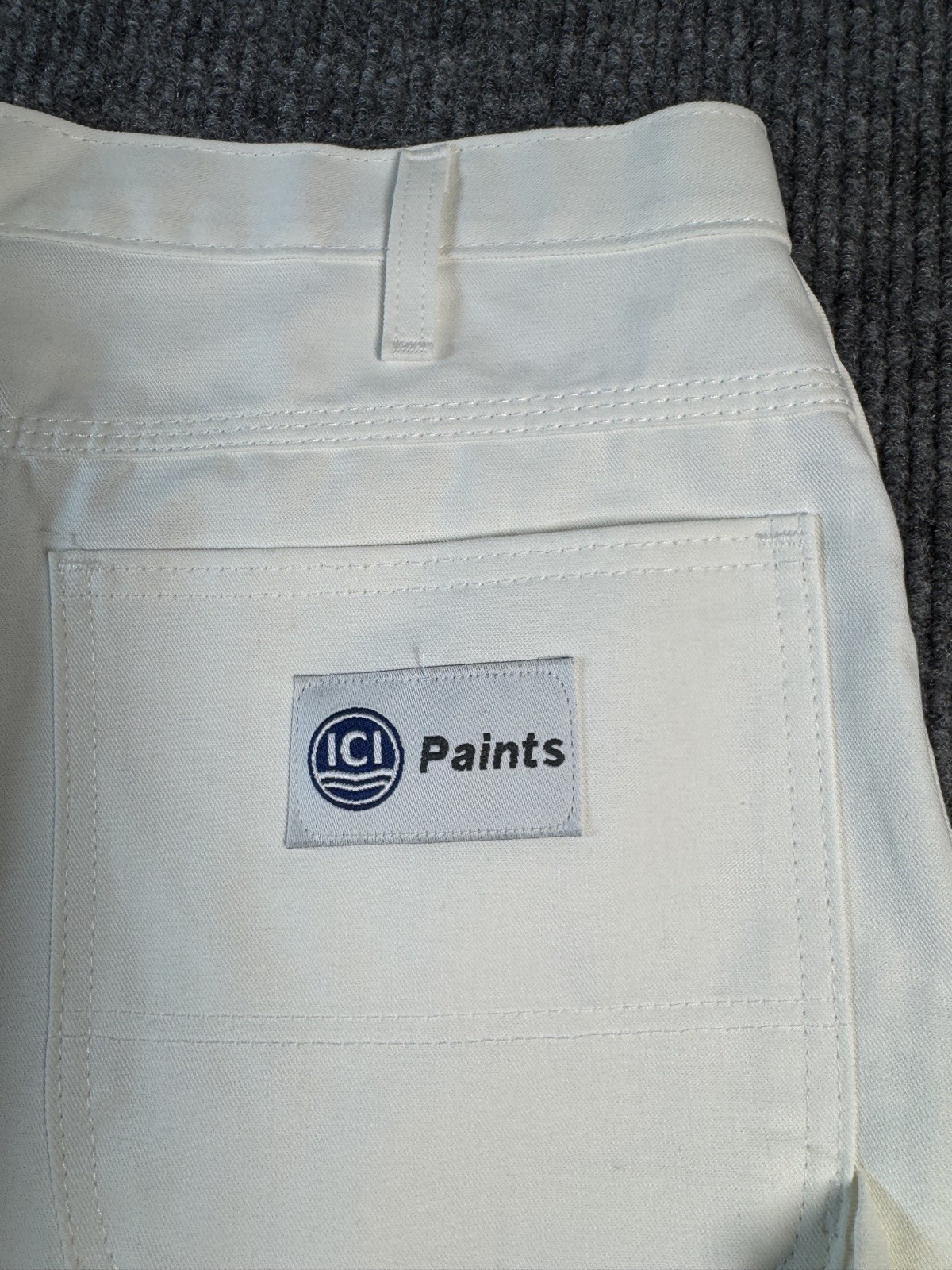Dickies Pants Mens 38×32 White Canvas Carpenter Painter Workwear Hammer Loop NWT