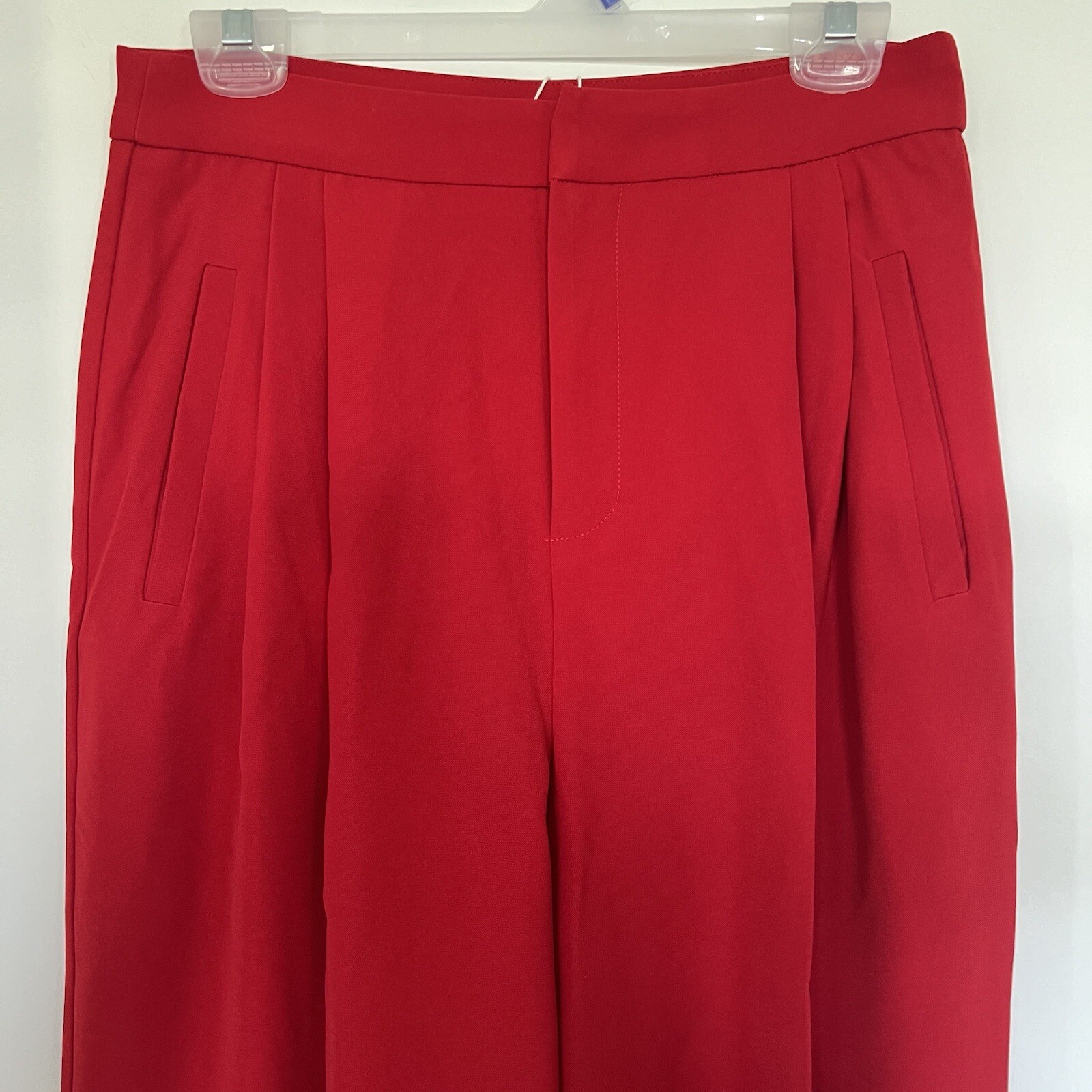 Commense Middle Waist Pleated Tapered Pants Red size M
