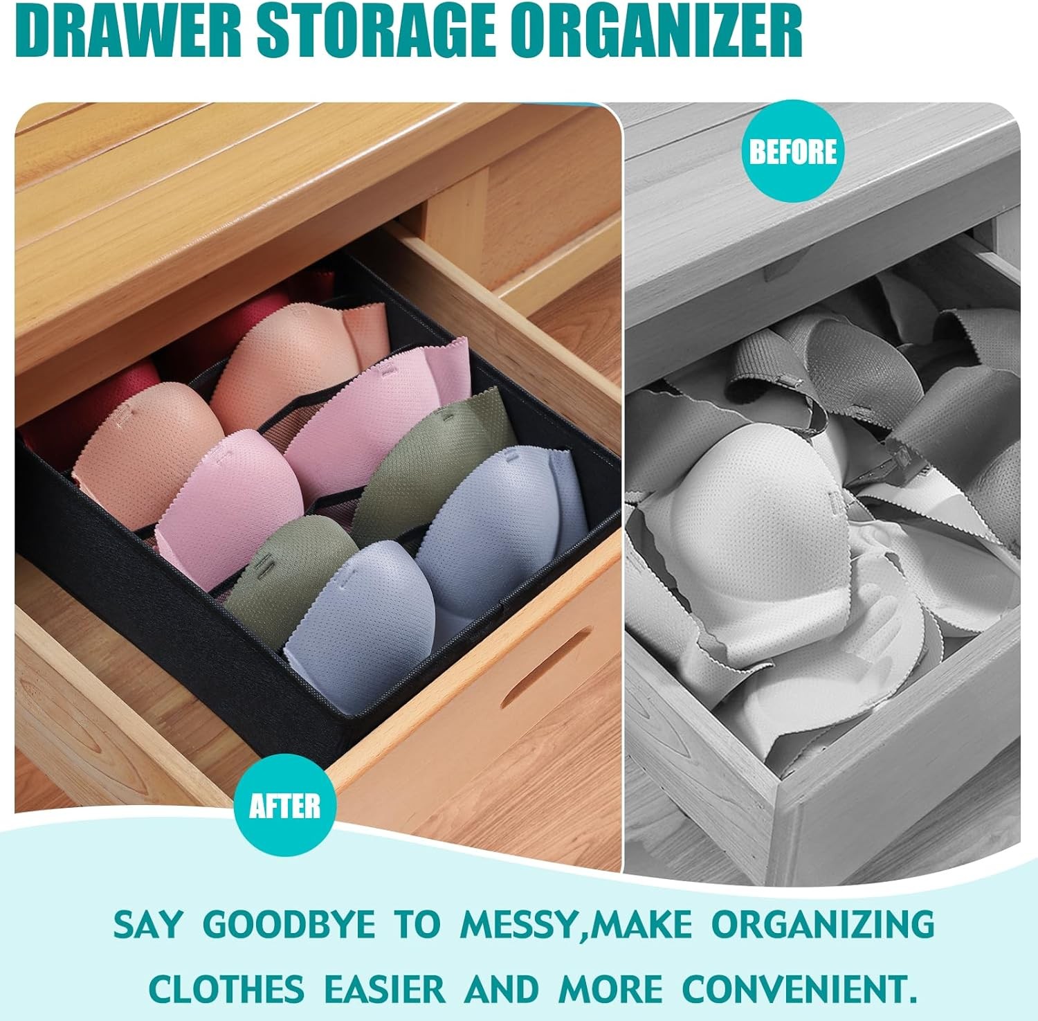 Bra Storage Drawers Organizer for Clothing Underwear Drawer Organizer Dividers