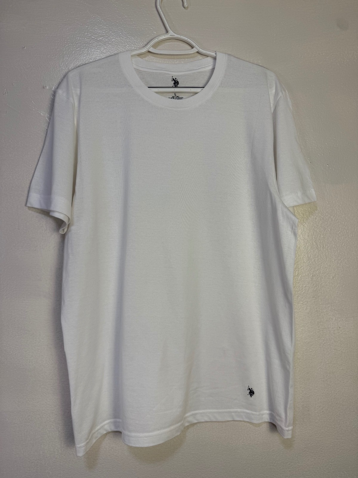 U.S. Polo Assn. White Classic Crew Neck T-Shirt with Polo Player Logo