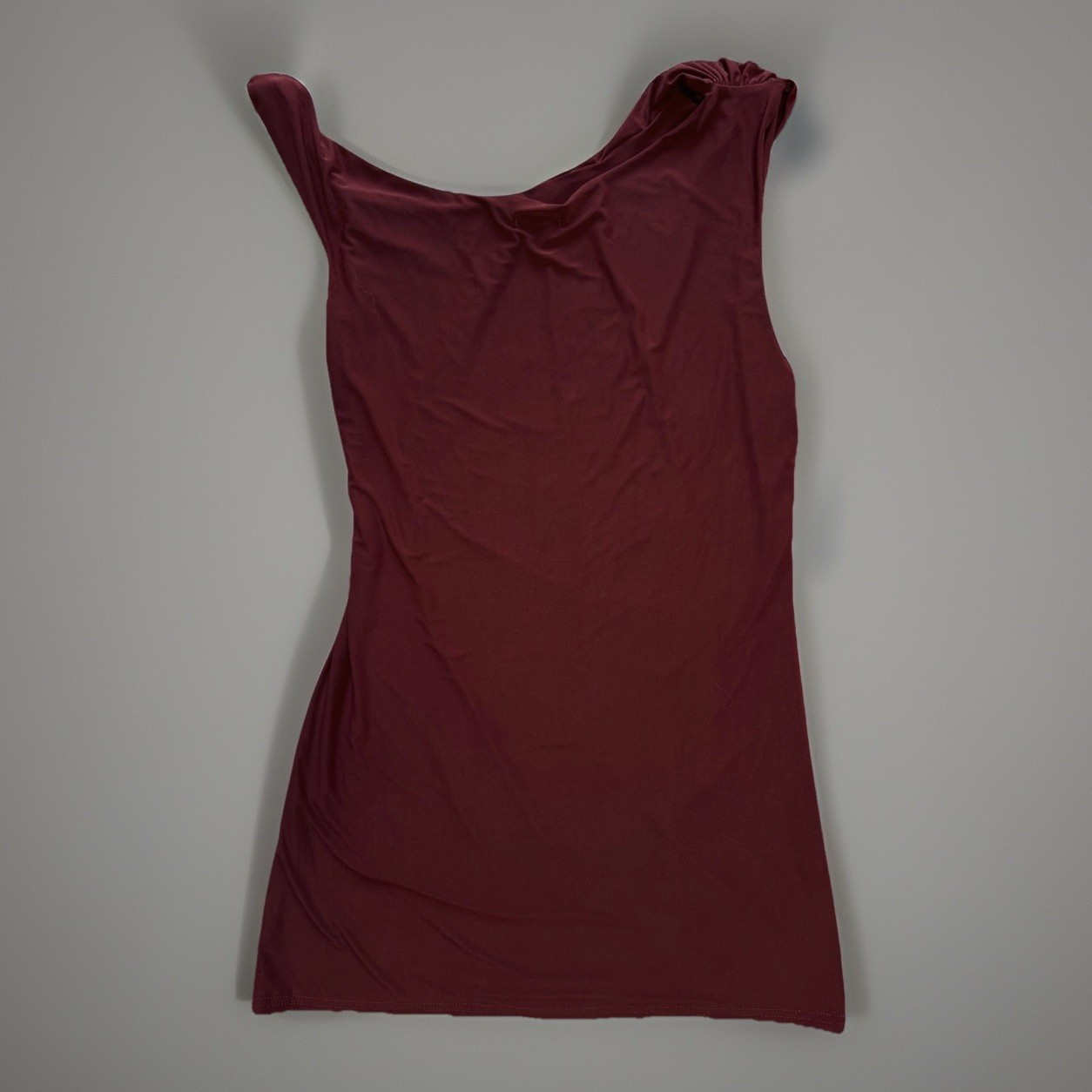 NWT Nasty Gal Slinky One Shoulder Mini Dress Maroon Christmas Womens Large