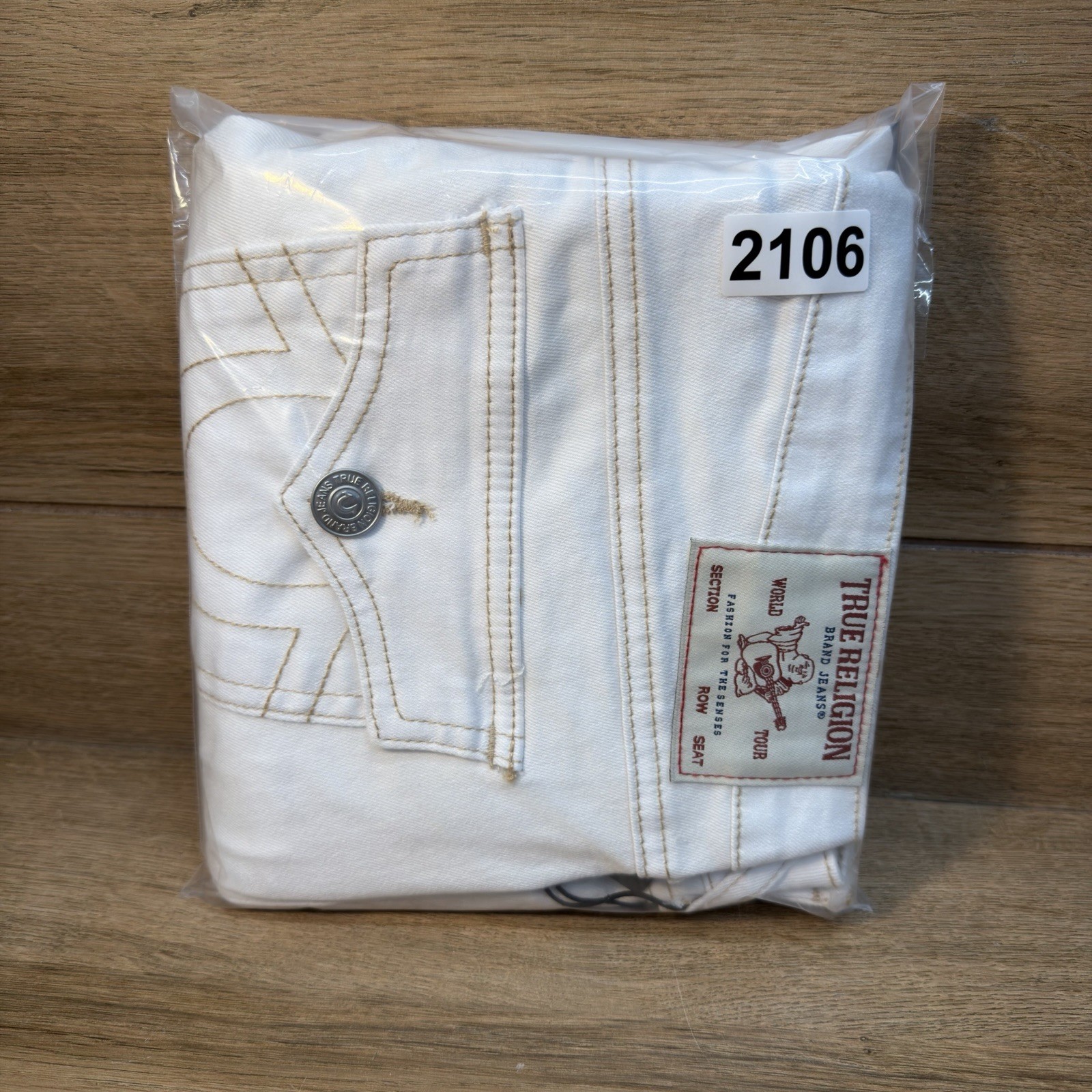 True Religion Flare Capri Jeans Womens 29 Optic White Flap Pockets NWT $159