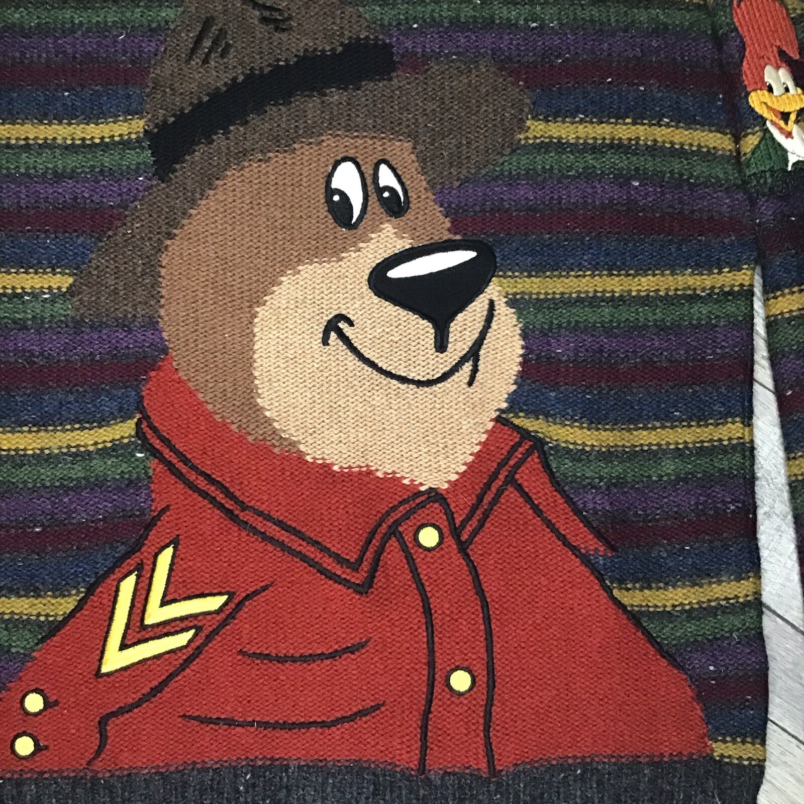 Rare JC De Castelbajac 1990s Sweater Yogi Bear X Woody Woodpecker Size (50)