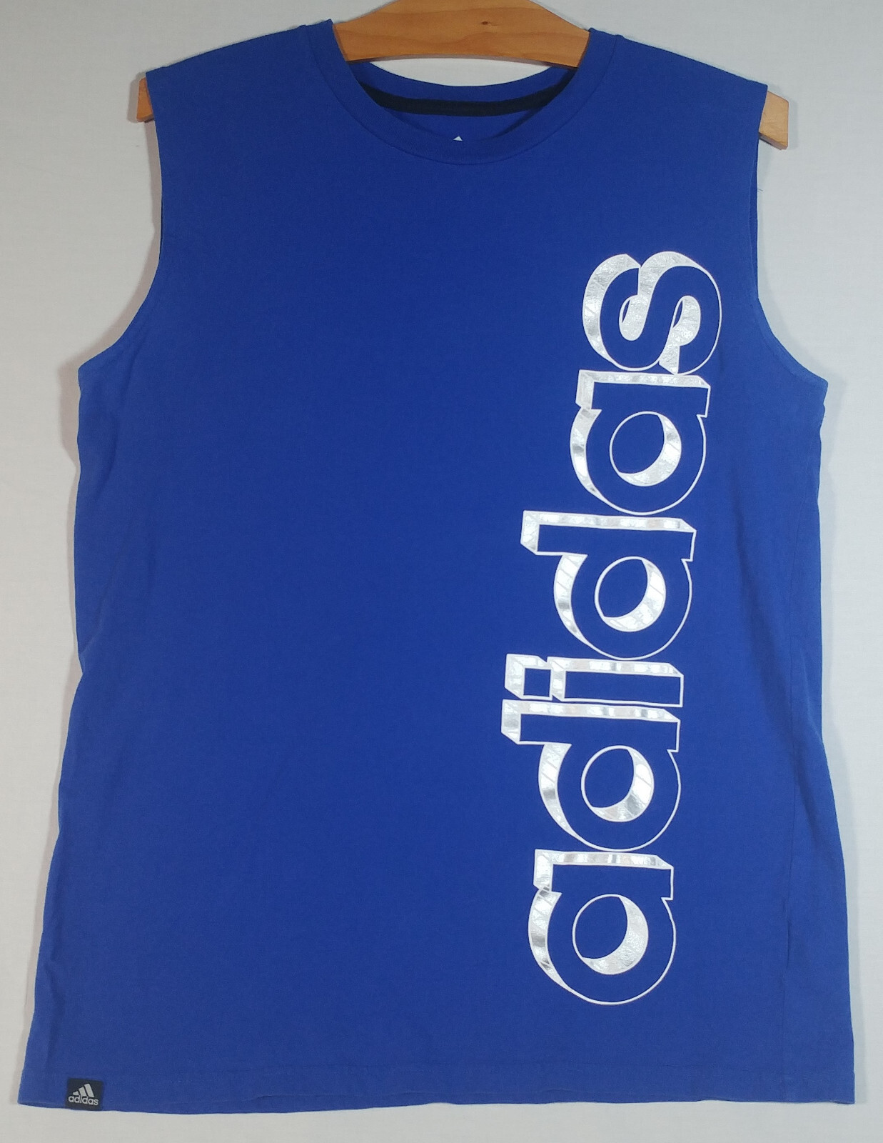 Adidas Sleeveless T-Shirt Vest Workout Active Bright Blue XL