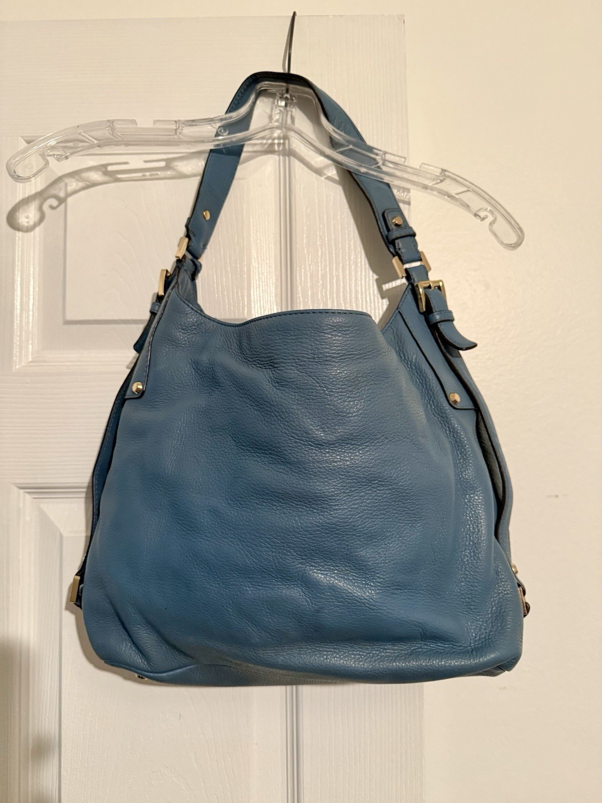 Michael Kors Nolita Bedford Blue Leather Large Hobo Handbag