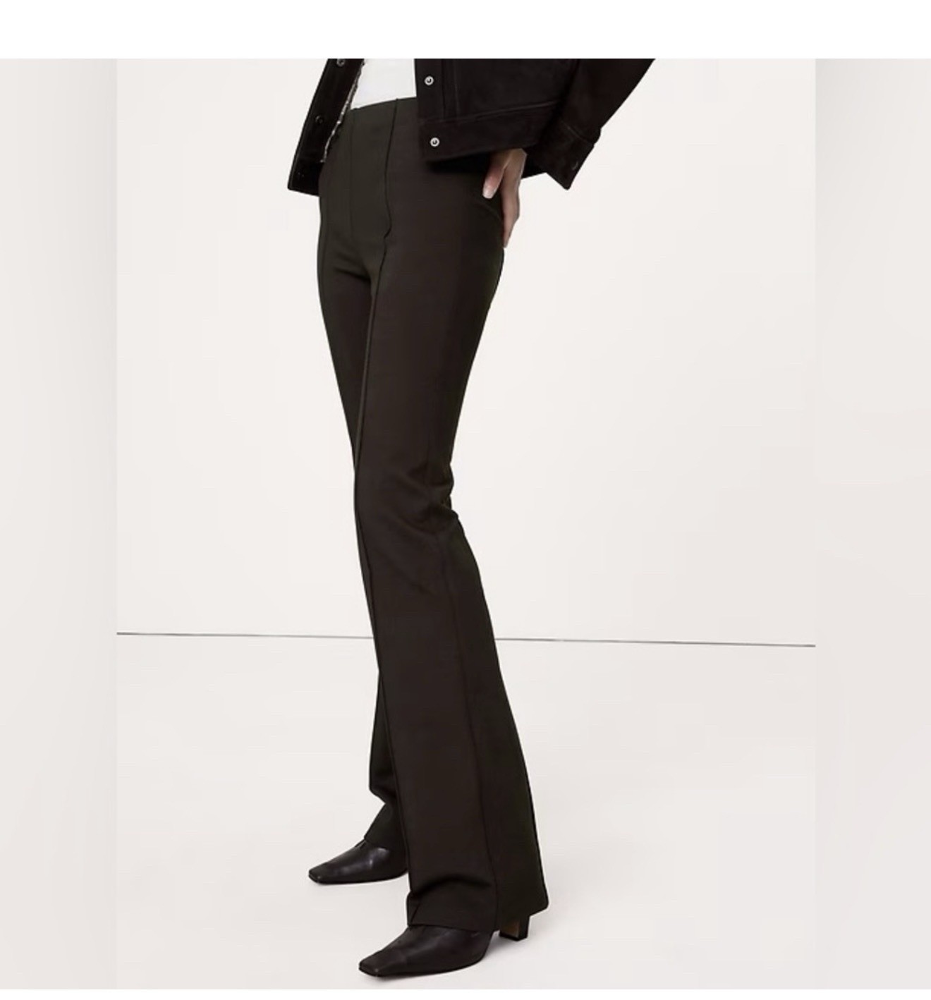 Banana Republic Ponte High-Rise Pull-On Crop Flare Pants Brown XL 27″ Inseam