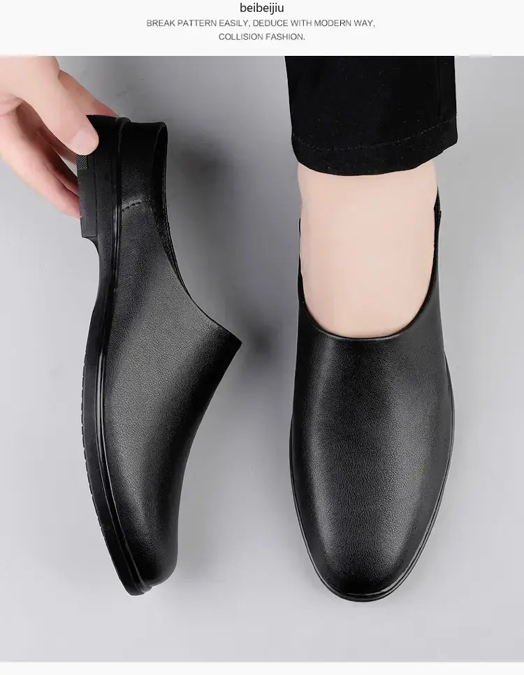 Men’s Flats Half Slippers Leather Casual Shoes Slip On Slides Mules Comfort Hot