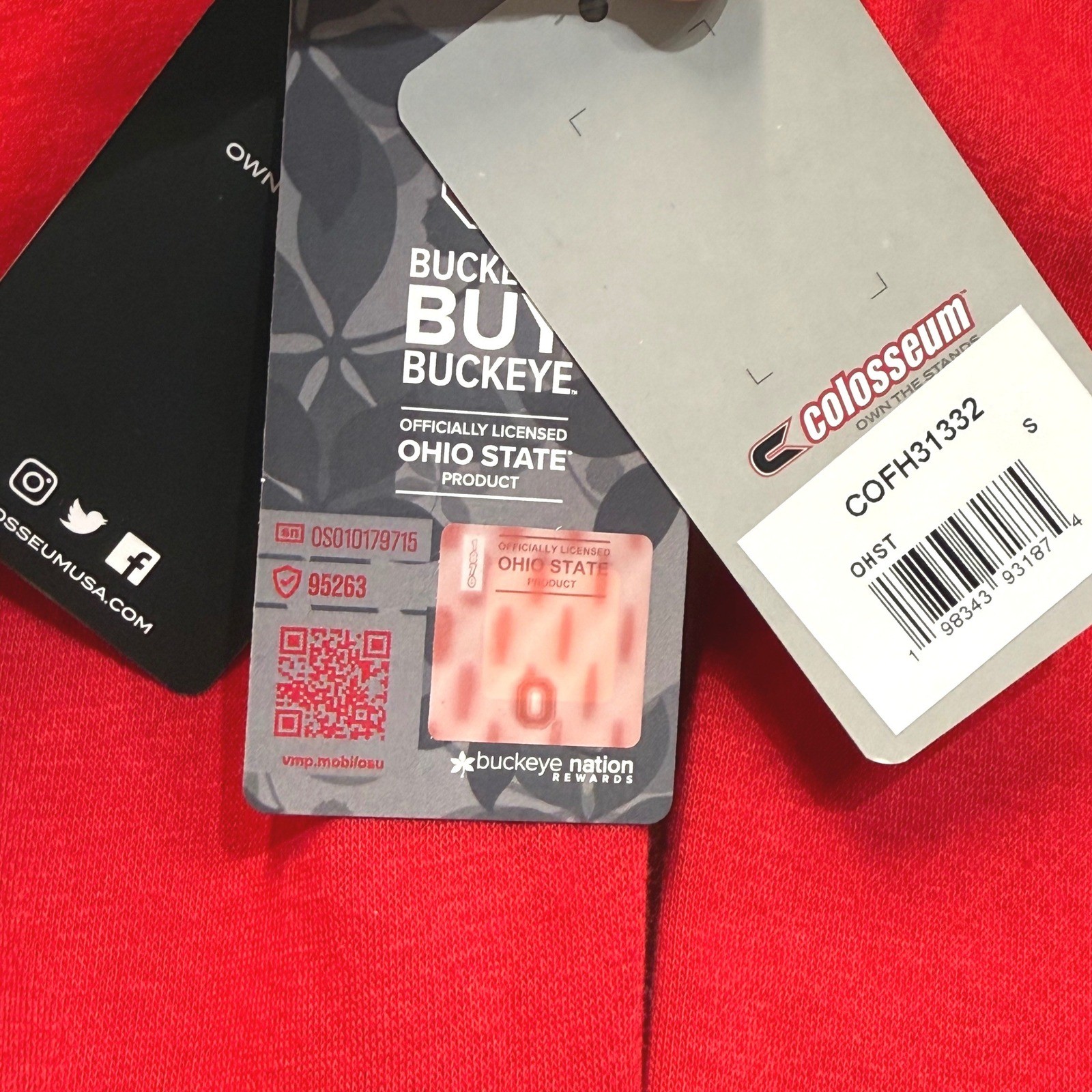 Colosseum Ohio State Buckeyes Womens S Rhinestone Drawstring Bling Hoodie NWT