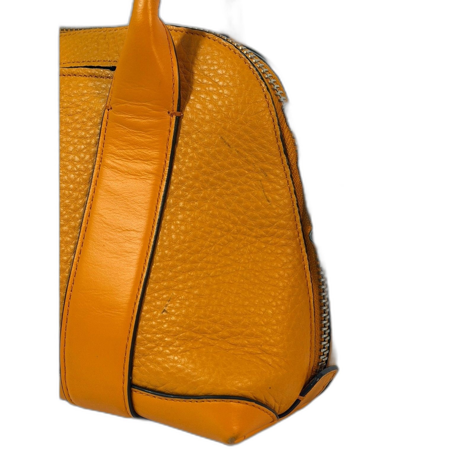COACH Bleecker Leather Mini Preston Satchel Bright Mandarin F30143 Bowler RARE
