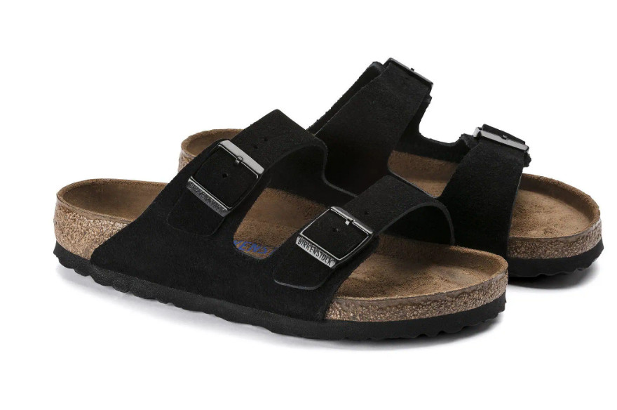 Birkenstock Arizona Soft Footbed Suede Leather Sandals Taupe-Mocha-Mink-Black