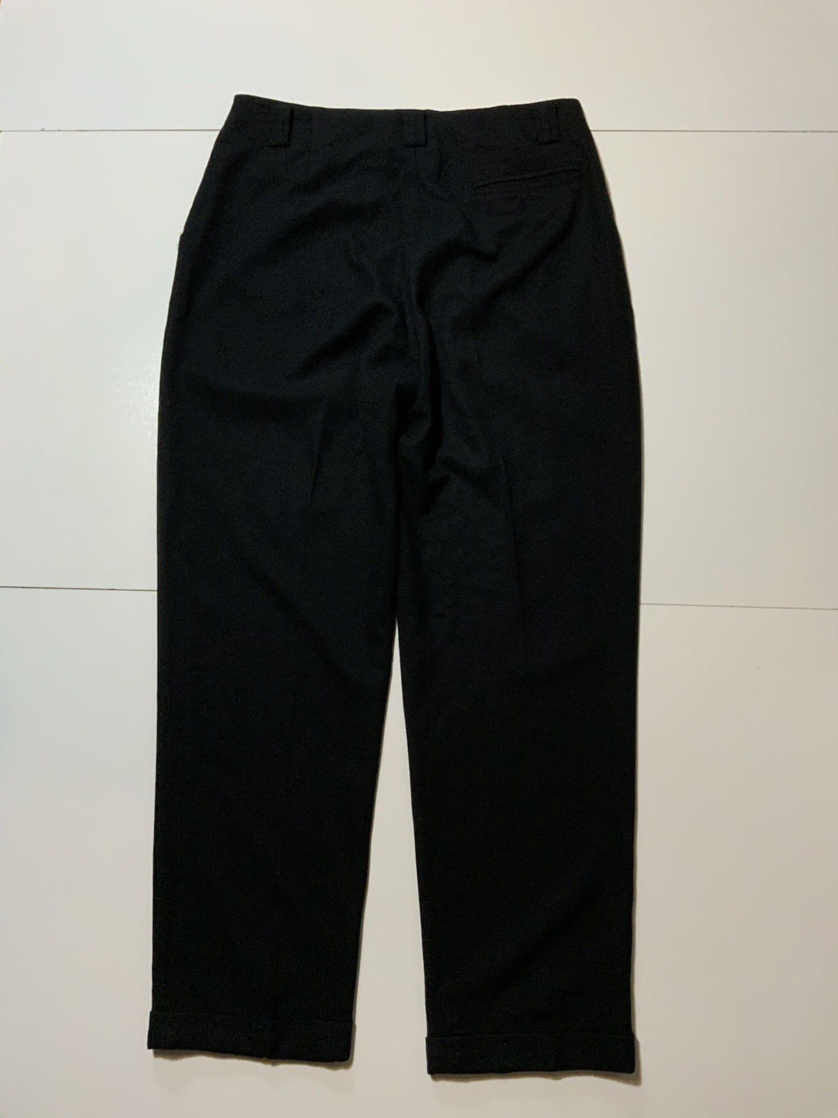 Vintage 80s Studio Tokyo International Japan Wool Black Pleated Cuffed Pants 36