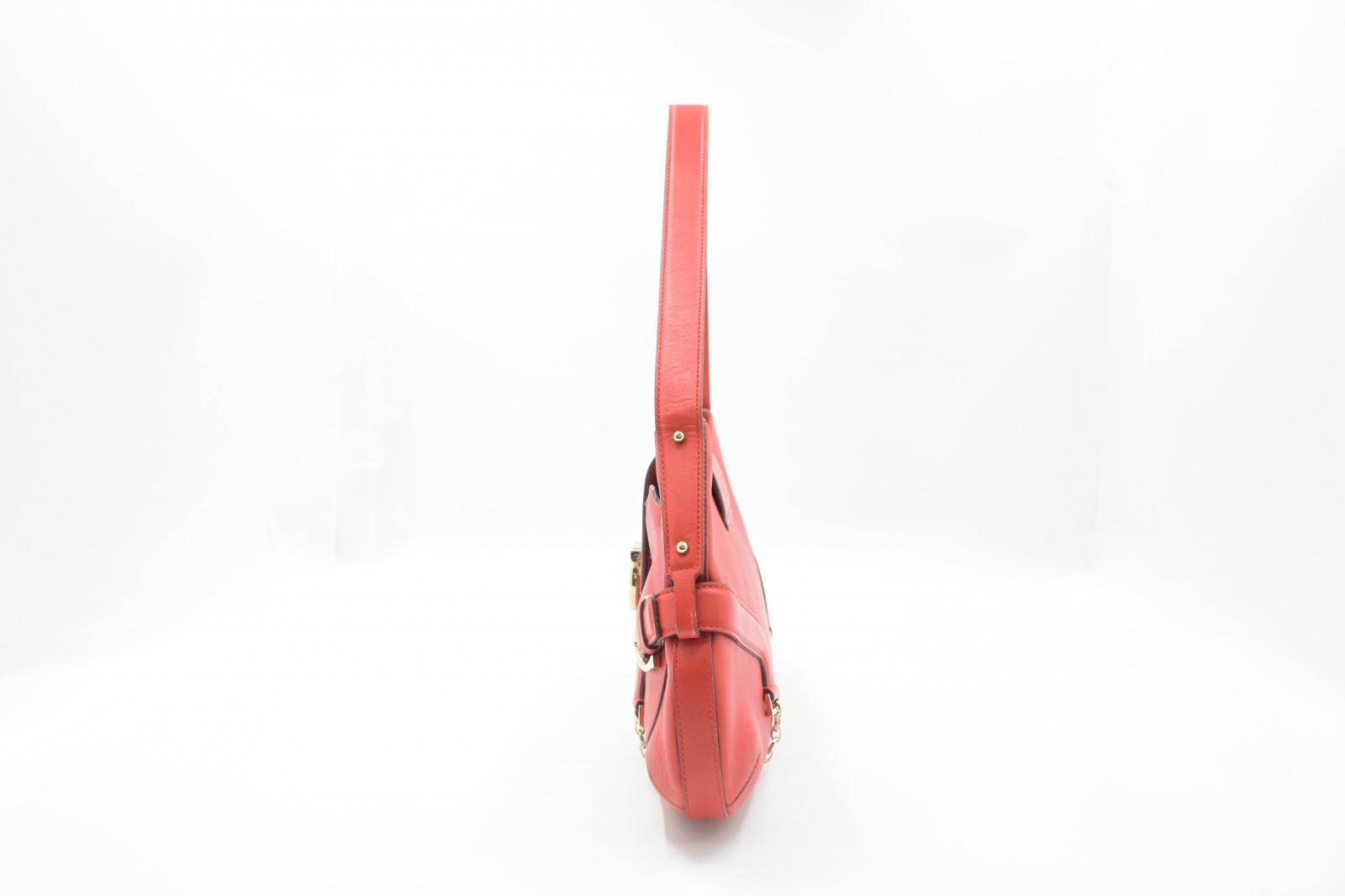 Authentic Ferragamo Gancini One Shoulder Bag, Red