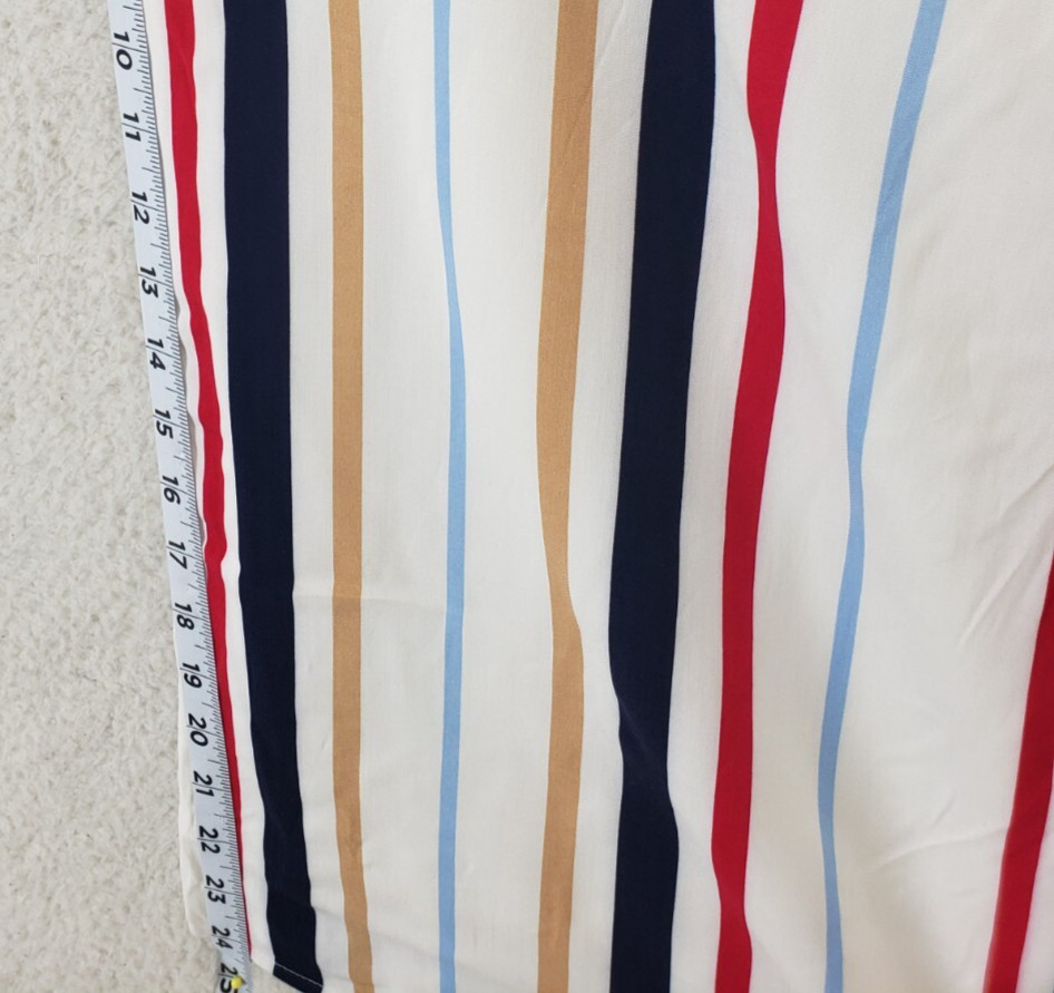 Forever 21 Women Pants Medium Blue Striped 100% Rayon Wide Leg Casual Fit