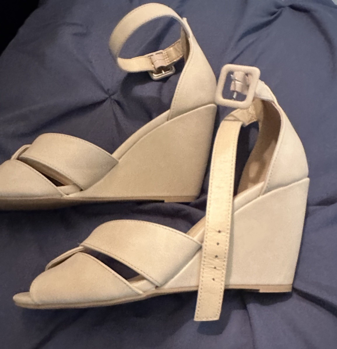 Chinese Laundry Wedge Heels With Ankle Strap In Nude