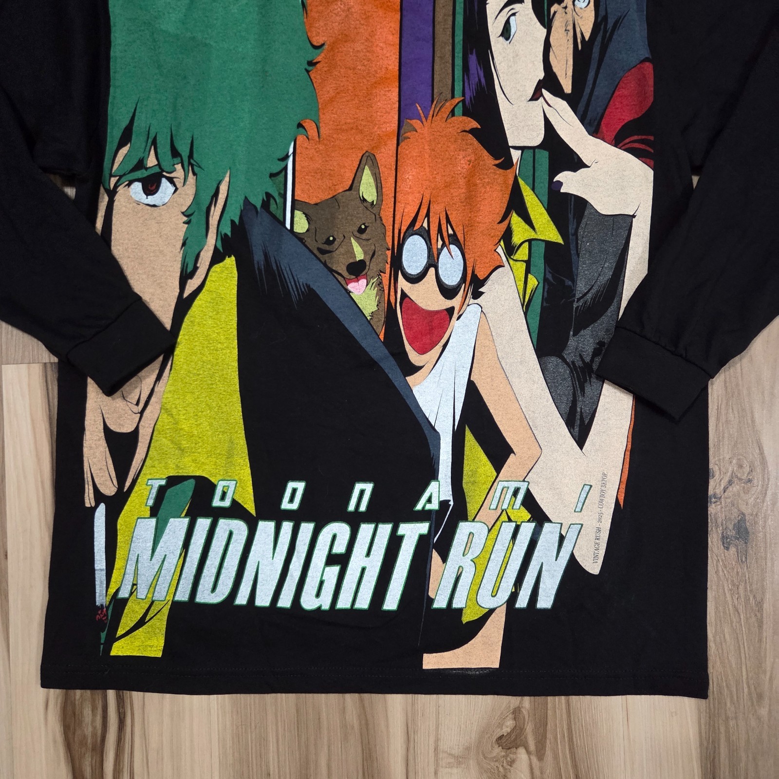 Cowboy Bebop T Shirt Size L Black Bootleg Vintage Rush Anime Adult Swim