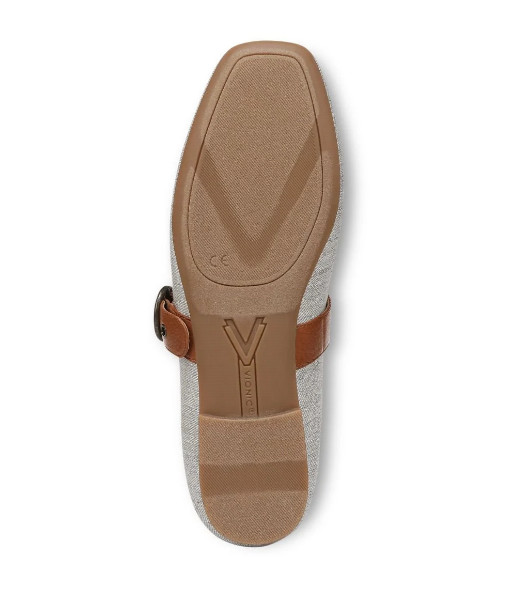 VIONIC Hattie Mary Jane Flat, Natural Canvas Gold
