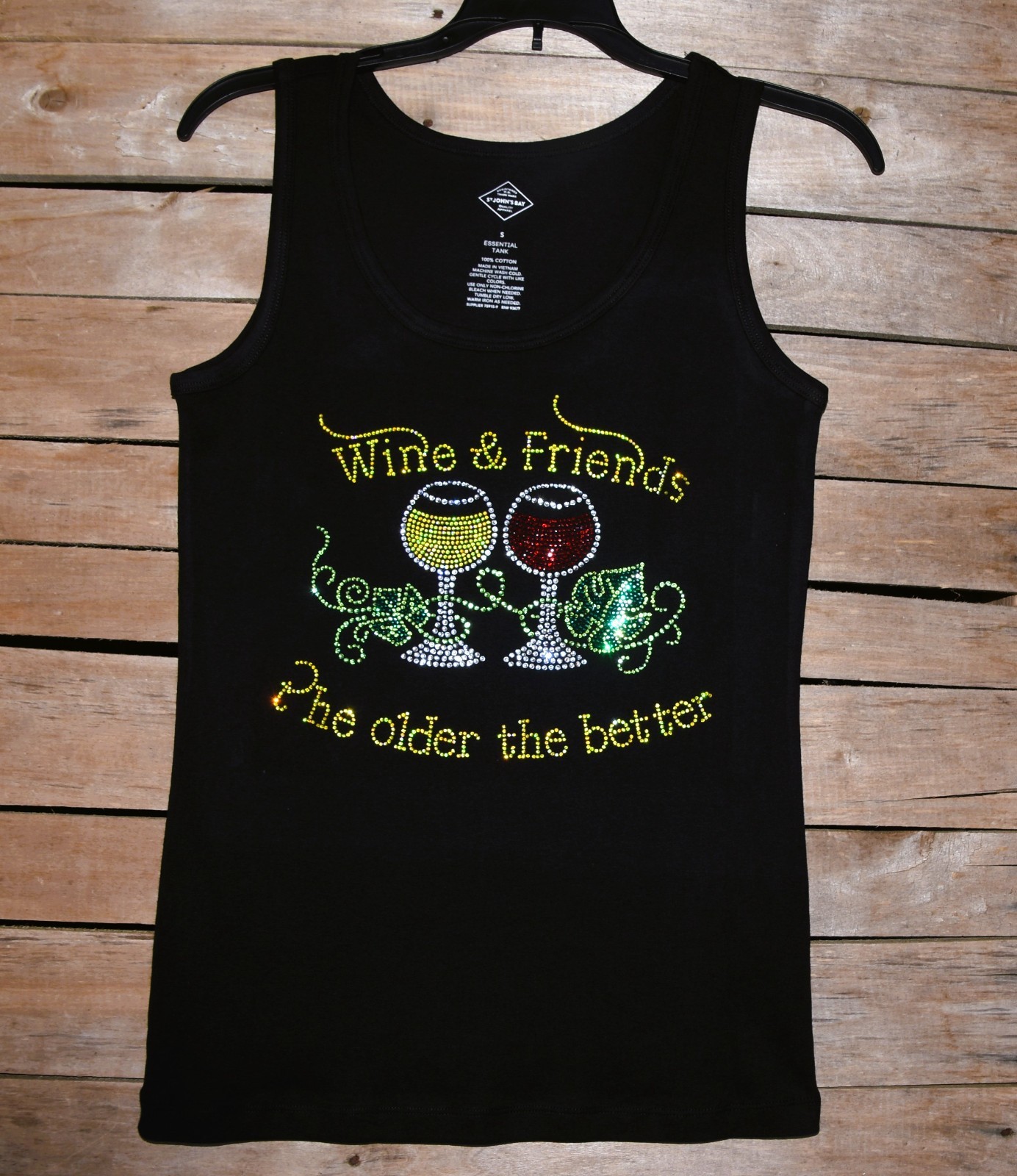 Wine & Friends rhinestone bling shirt or tank XS S M L XL XXL 1X 2X 3X 4X 5X