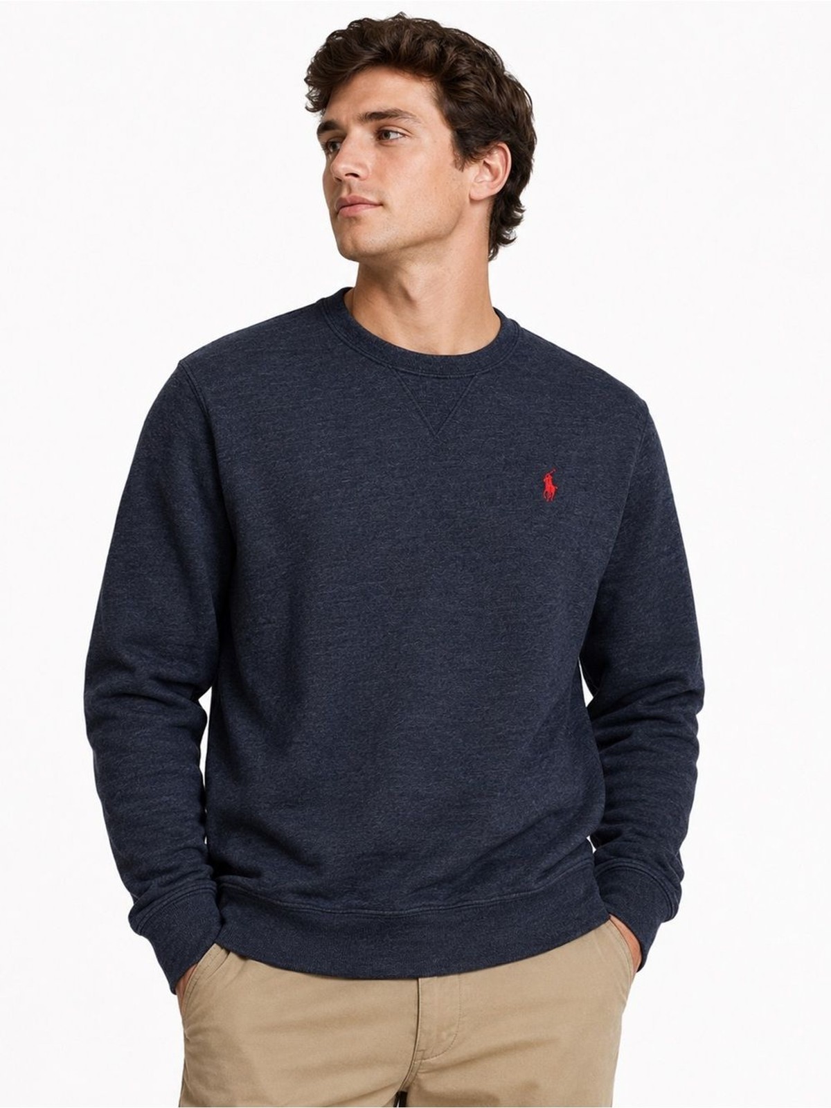 Polo Ralph Lauren Heather Black Crewneck Sweatshirt with Red Pony Size Large