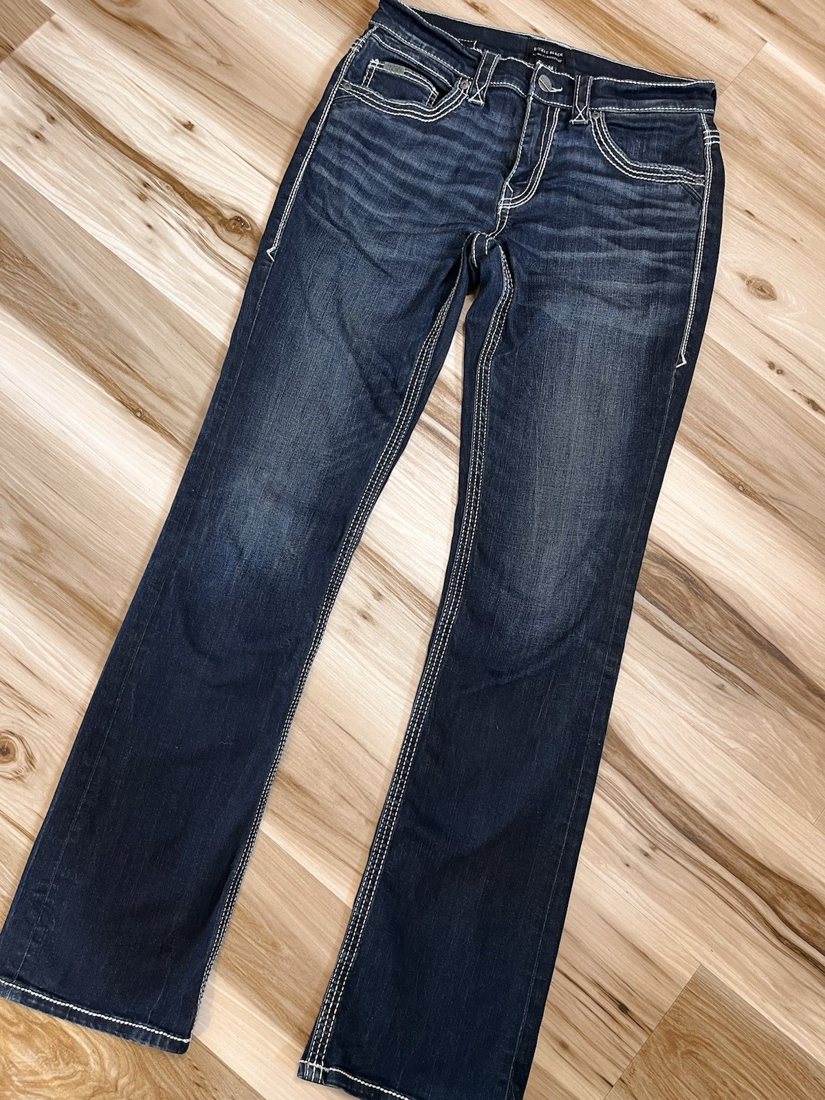Buckle Black Fit No 3 Bootcut Men’s 32×34 Low Rise Slim Fit Jeans Embroidered