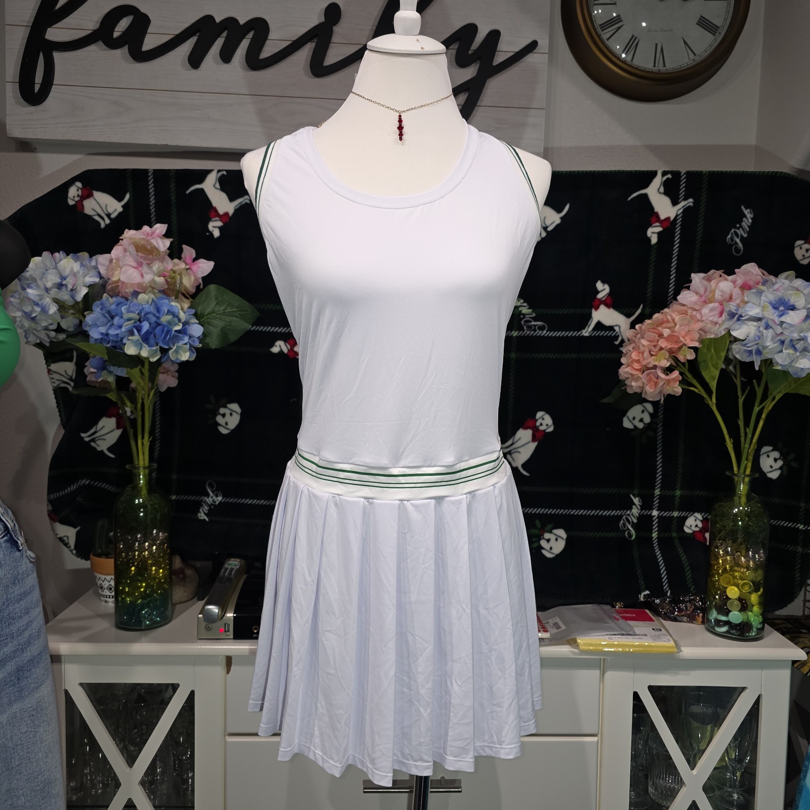 Halara Size M White Pleated Racerback Tennis Active Dress
