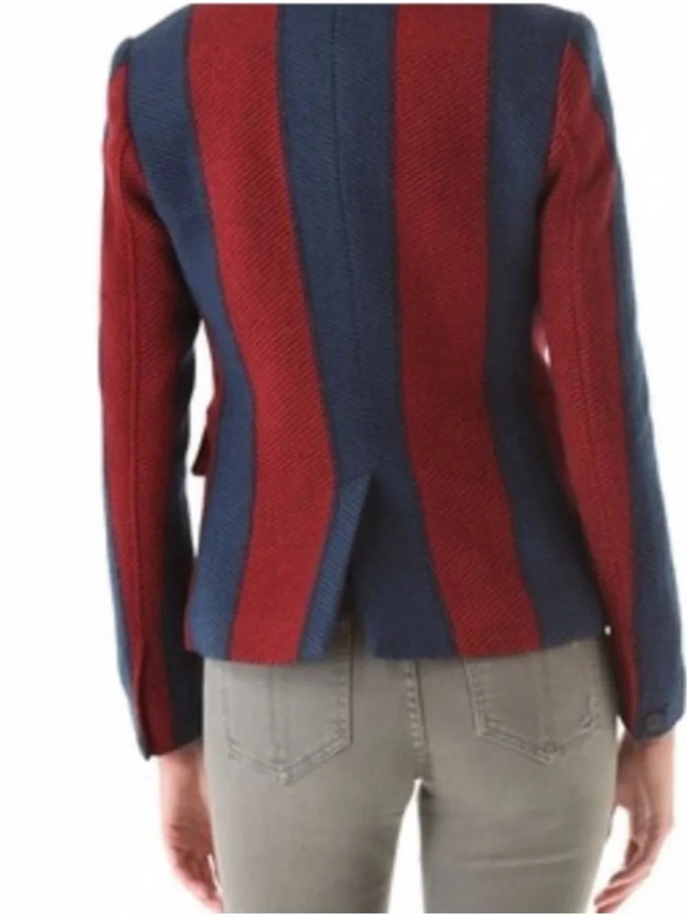Rag & Bone Bailey Red & Blue Stripe Wool Blazer Sz 8