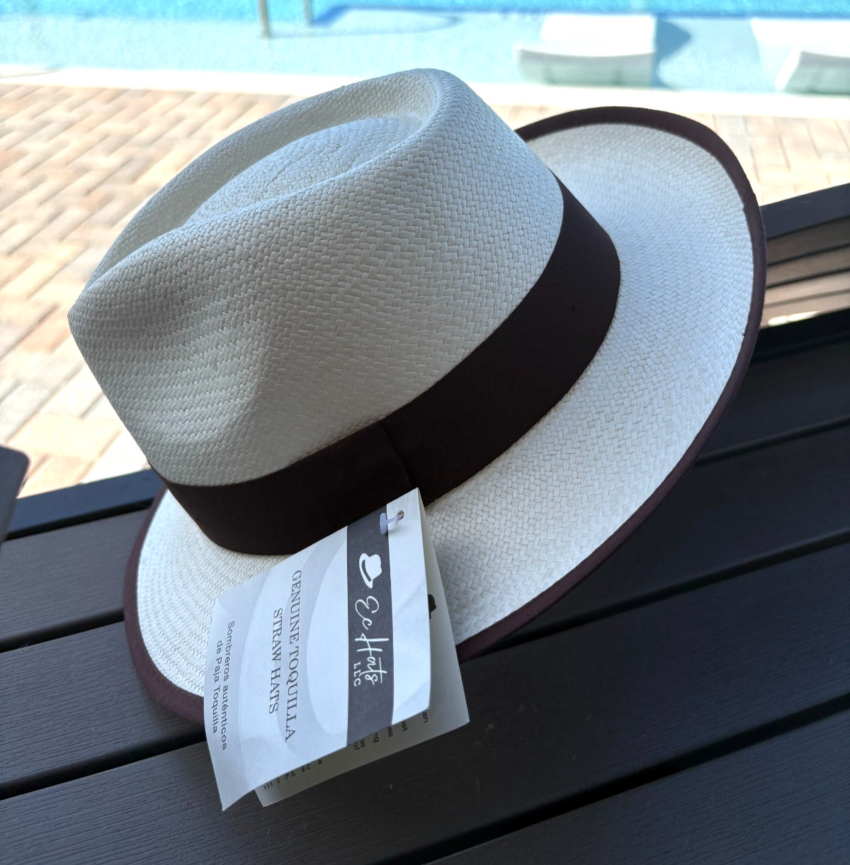 Genuine Panama Hat, 100% Toquilla Straw, Handwovwn in Ecuador, C-Crown/Teardrop