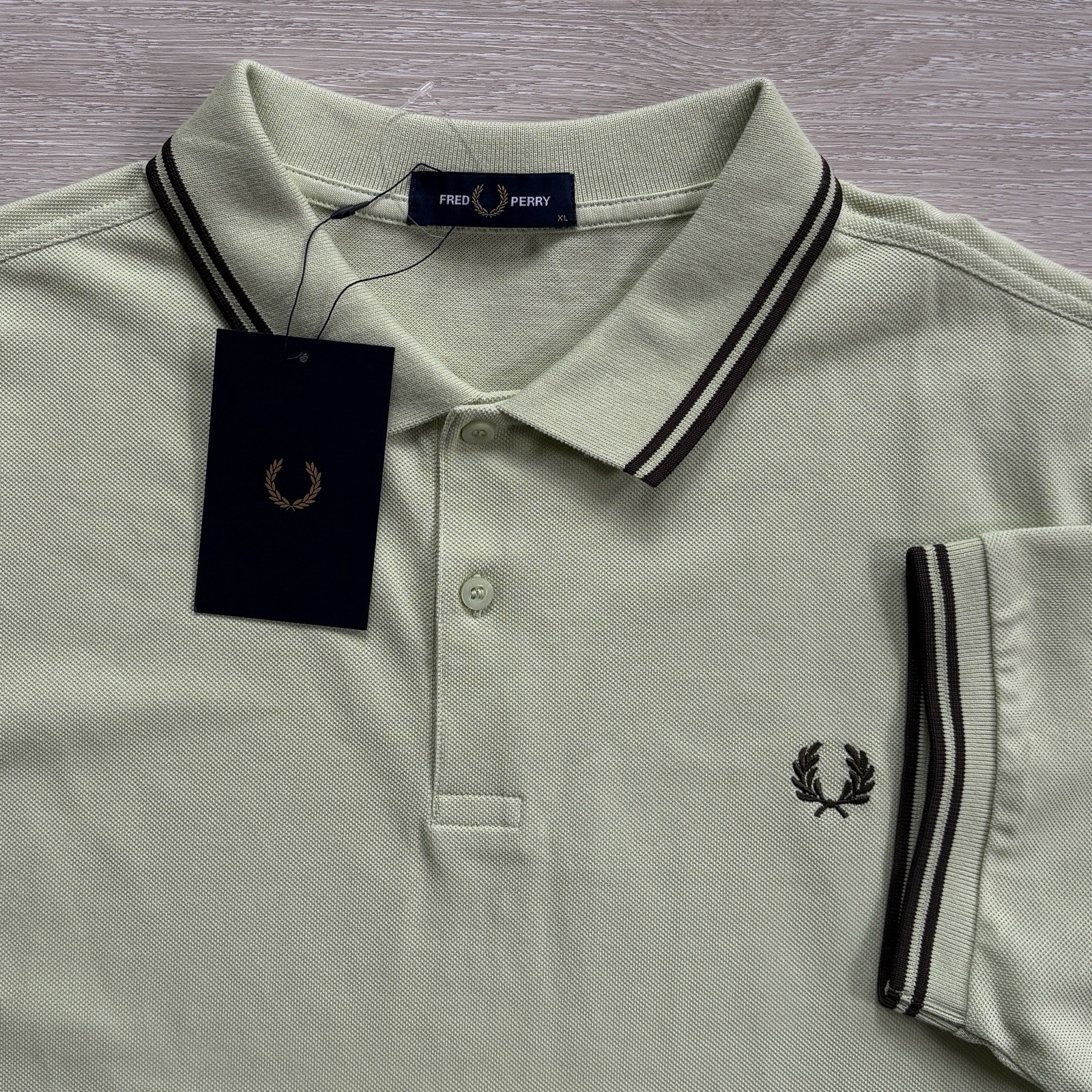 BNWT Fred Perry M3600 Short Sleeve Twin Tipped Polo Shirt Green Size Extra Large
