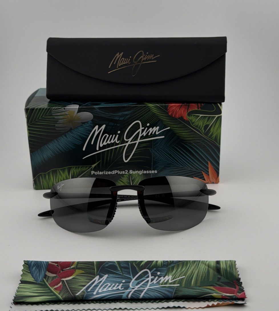 Maui Jim Ho’okipa Ultra Sunglasses Black Polarized MJ0676S-001 Made In Italy