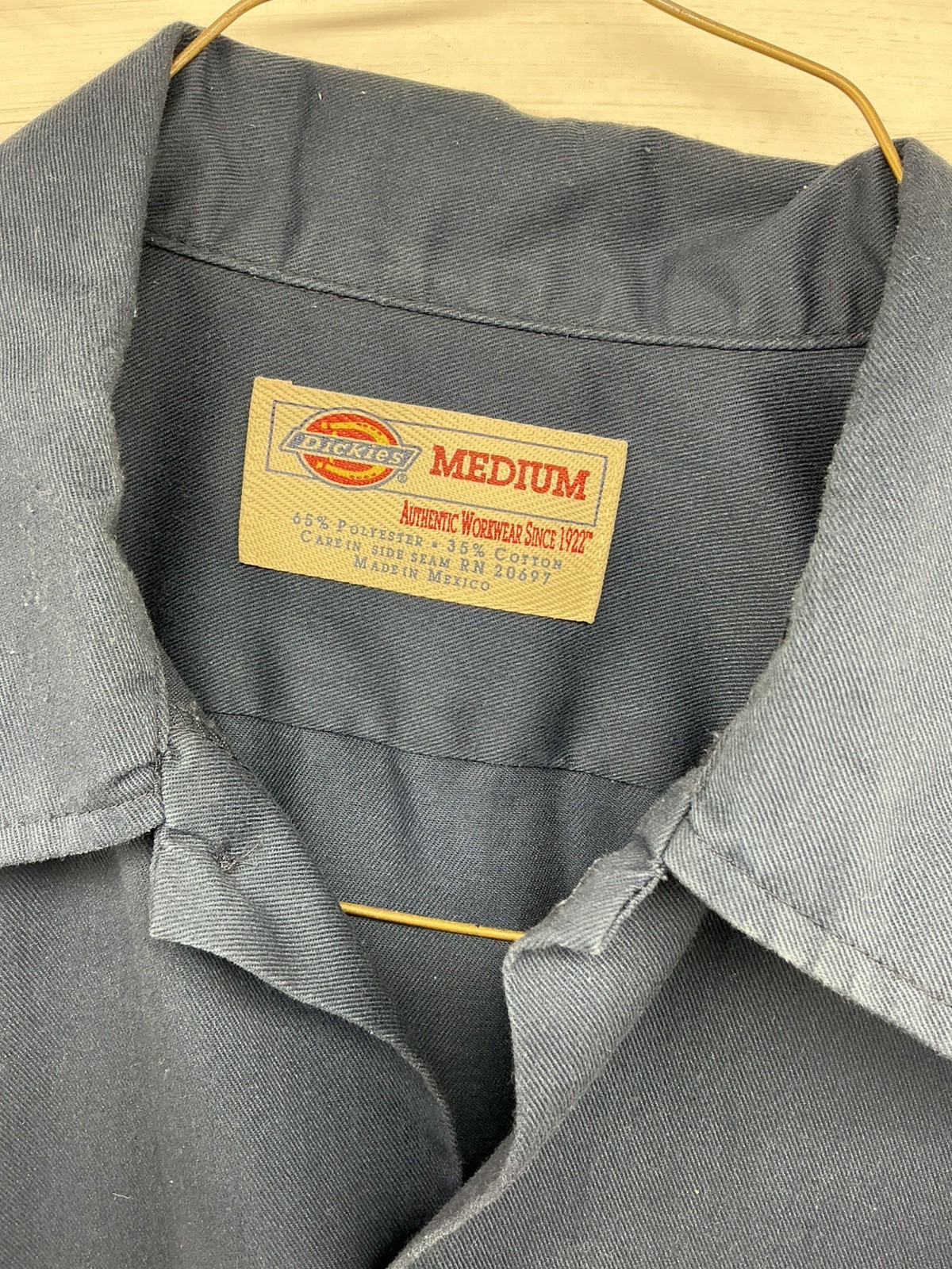 Dickies Work Shirt Men’s Medium Blue Short Sleeve Button Up