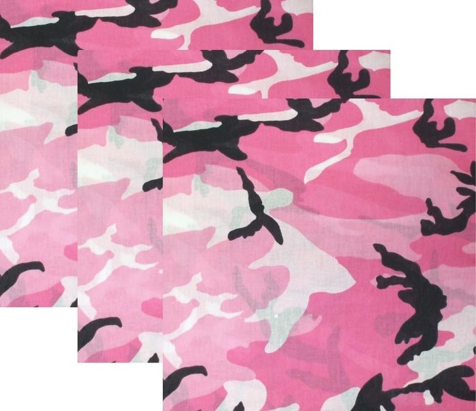 ARMYU Camouflage Military Bandana 3Pack 22×22 Cotton Camo Scarf Do Rag Face Wrap