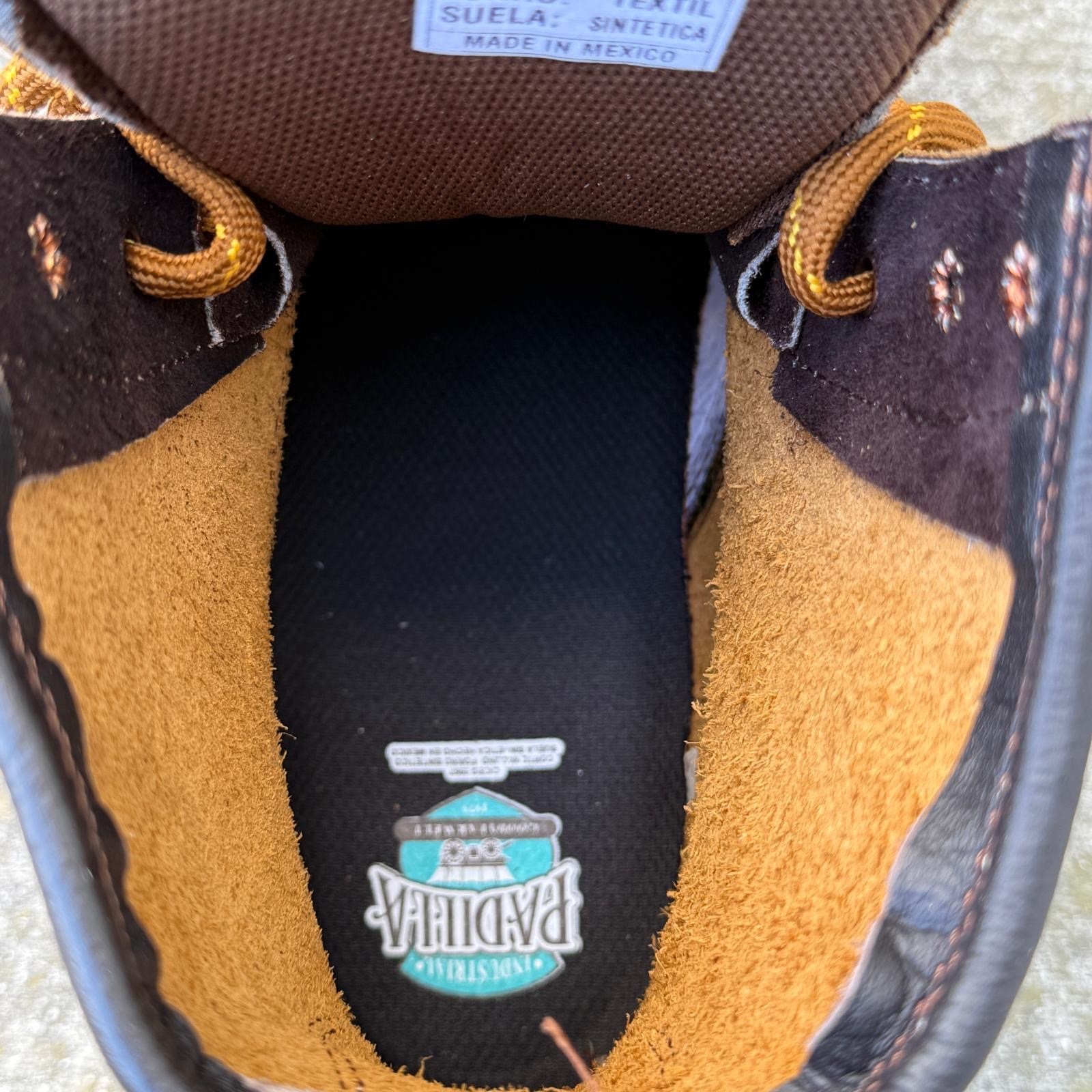 MENS MOC TOE WORK BOOT LACE UP SPEED HOOKS SOFT TOE CUSHIONED INSOLE MADE IN MEX
