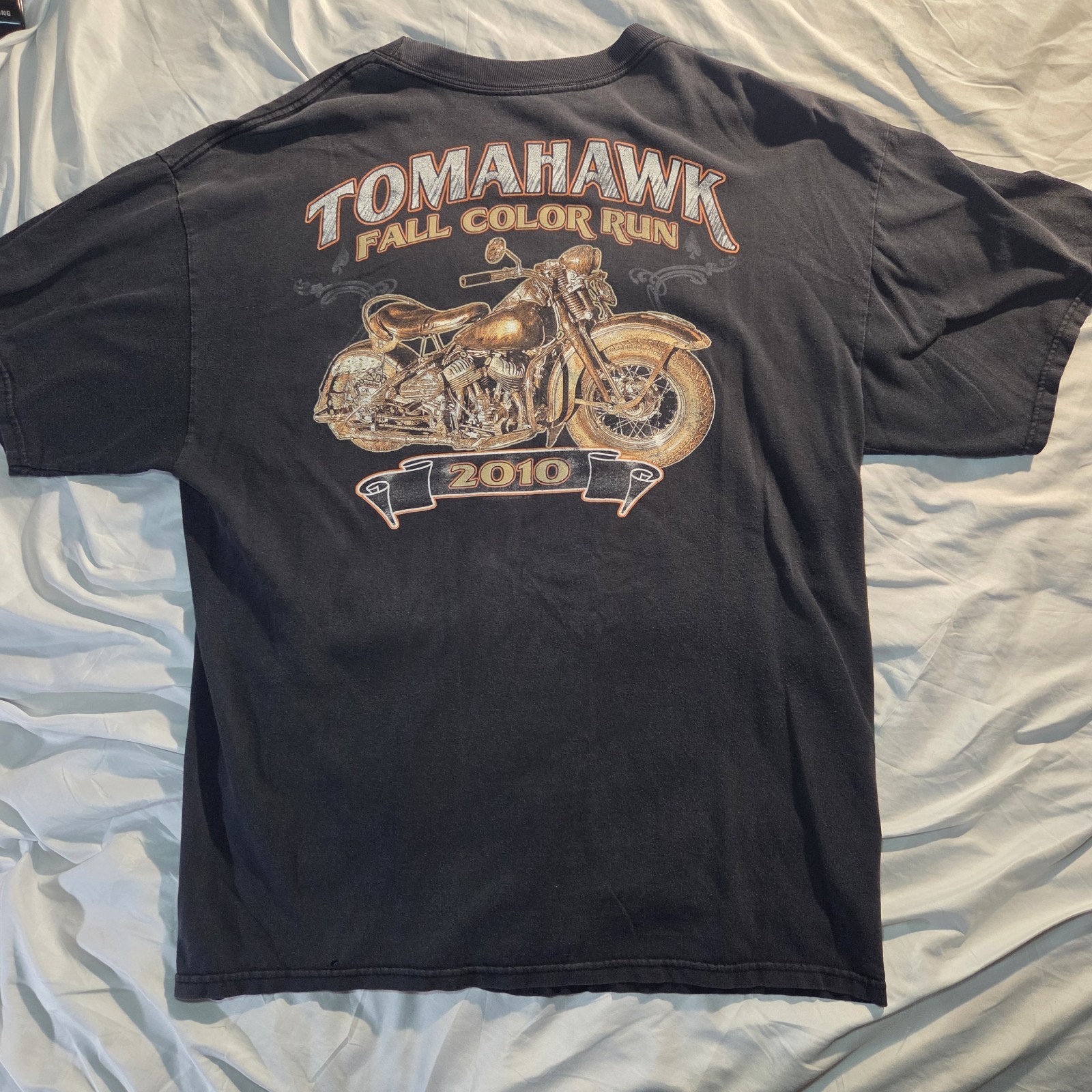 Tomahawk Fall Color Run Wisconsin 2010 Black T-Shirt See notes for size L or XL?