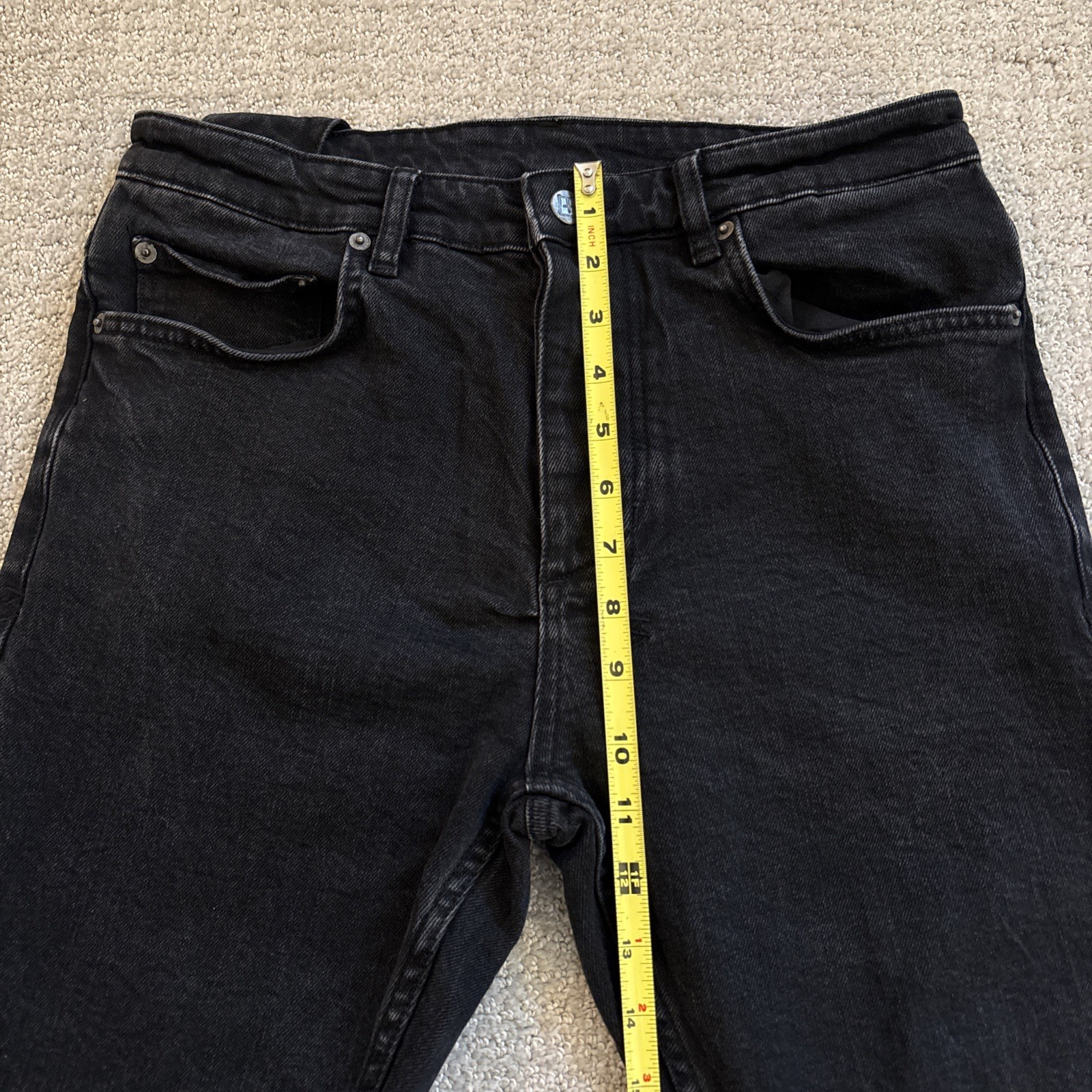 Ksubi Chitch Knight Rider Black Denim Skinny Jeans Men 32/28 Raw Hem Distressed