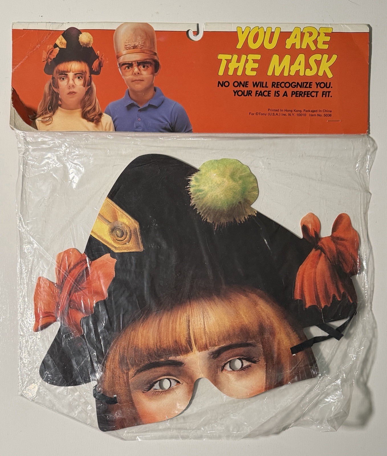 Vintage Paper Halloween Masks -TONY (USA) “You Are The Mask” -Still Sealed NOS!
