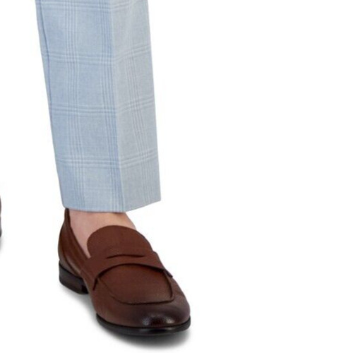 Perry Ellis Men’s Slim-Fit Pants, Windowpane Plaid, Light Gray, 34×32