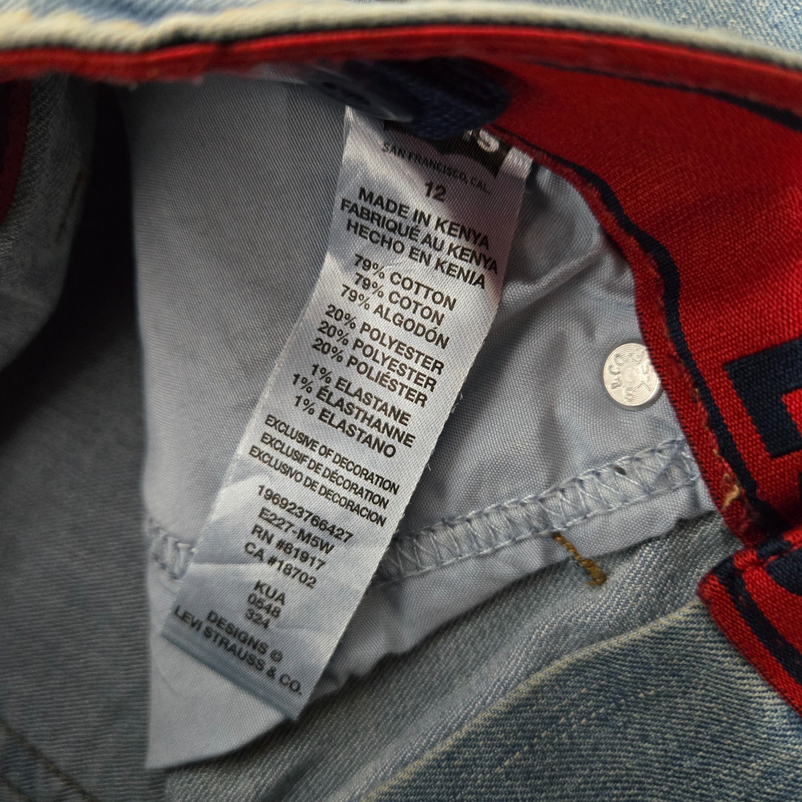 Levis 511 Youth Boys Slim Flex Stretch Denim Jeans Found Medium Wash Blue Sz 12