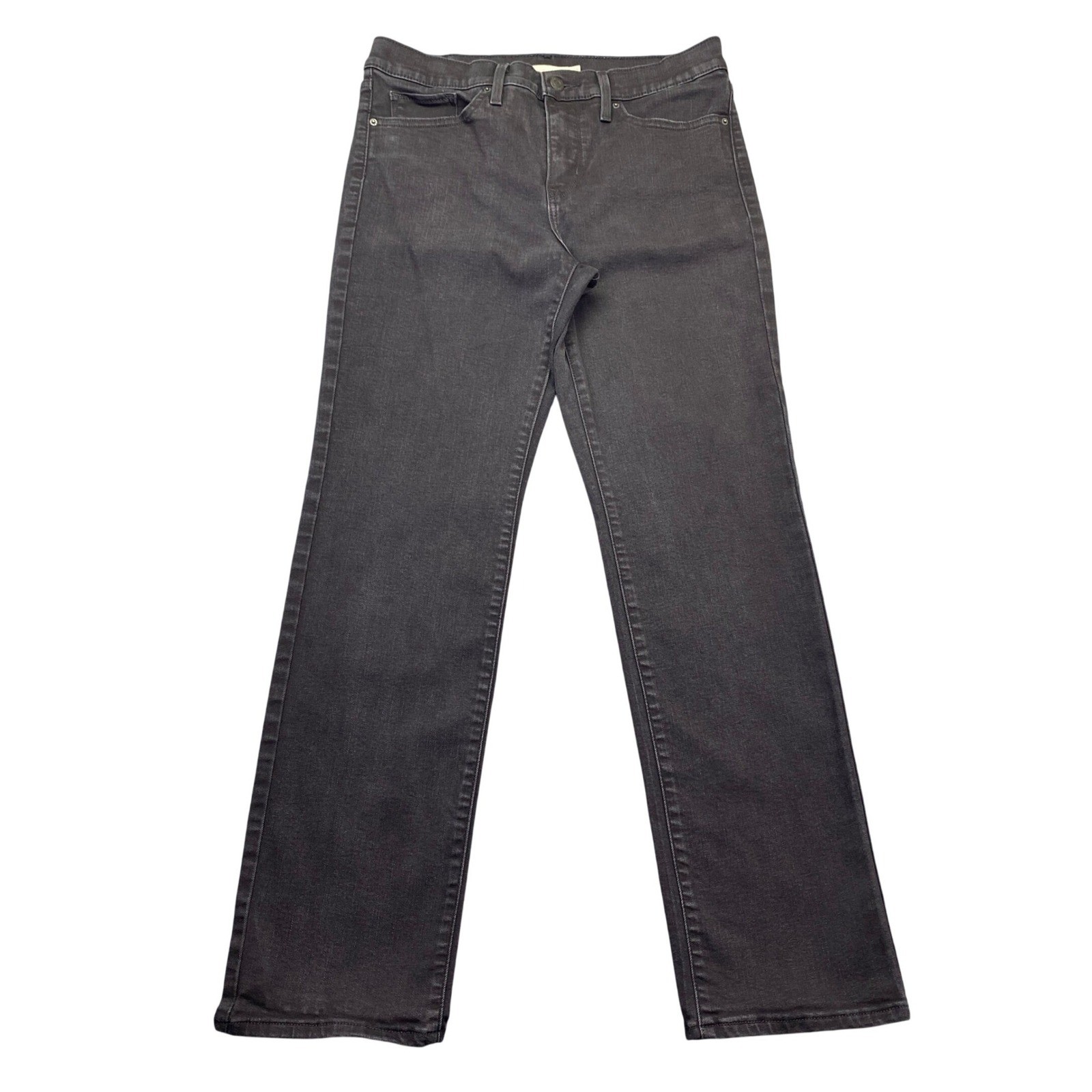 Levis 314 Shaping Straight Jeans Womens 29 Black Denim Stretch Grunge Preppy